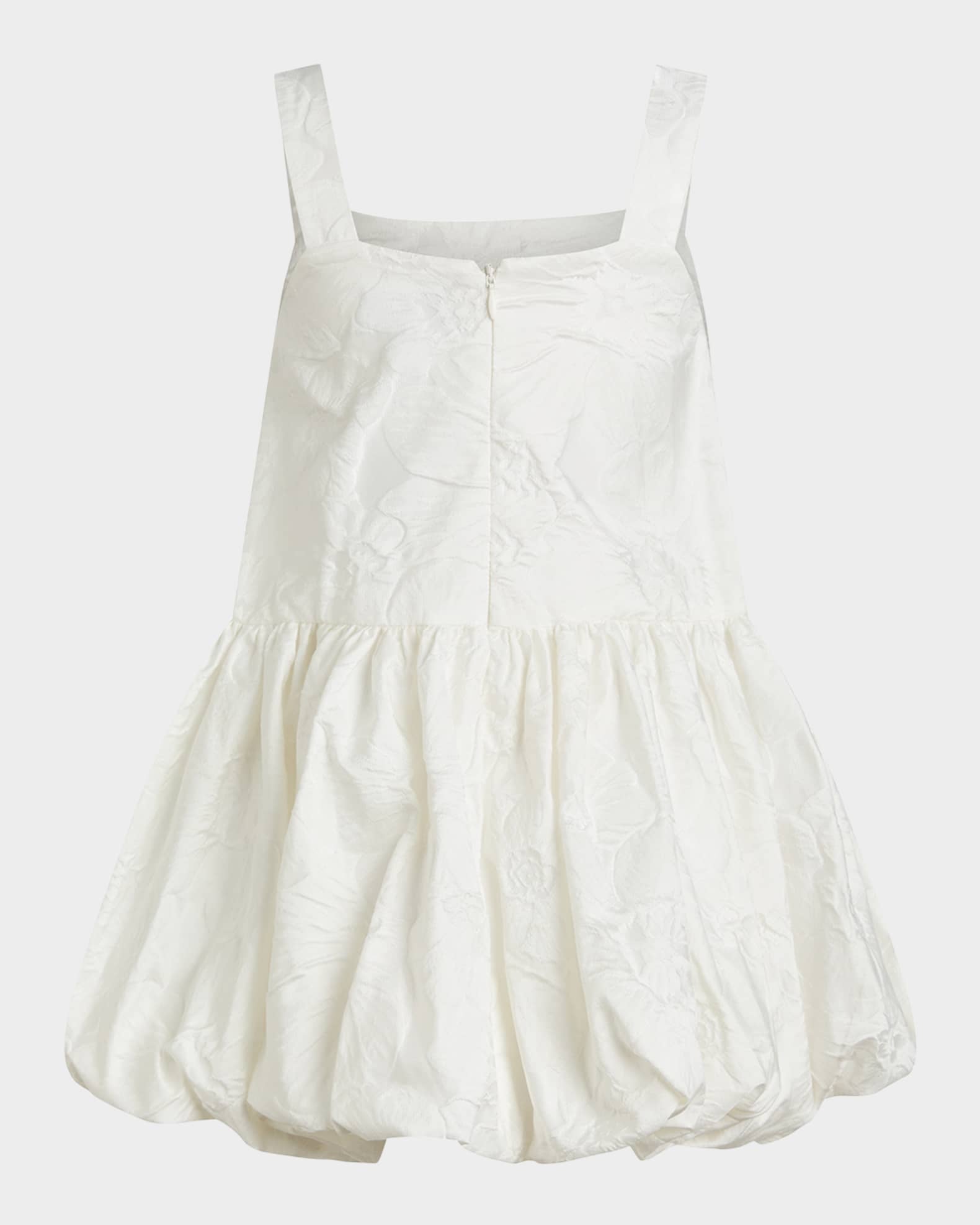 Girl's Elianna Puff Trim Floral Textured Dress, Size 4-10 1