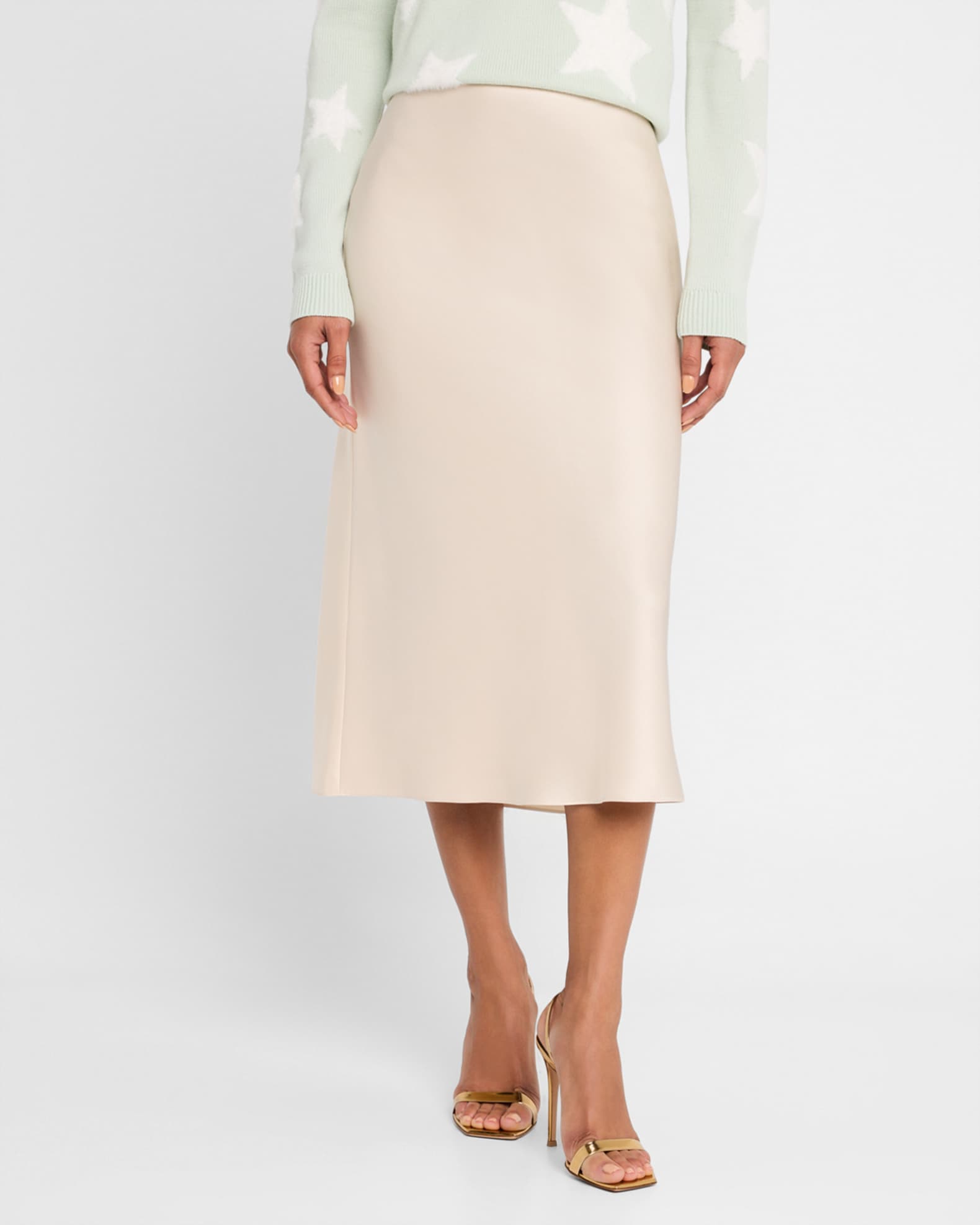 Alice + Olivia Maeve Mid-Length Slip Skirt | Neiman Marcus