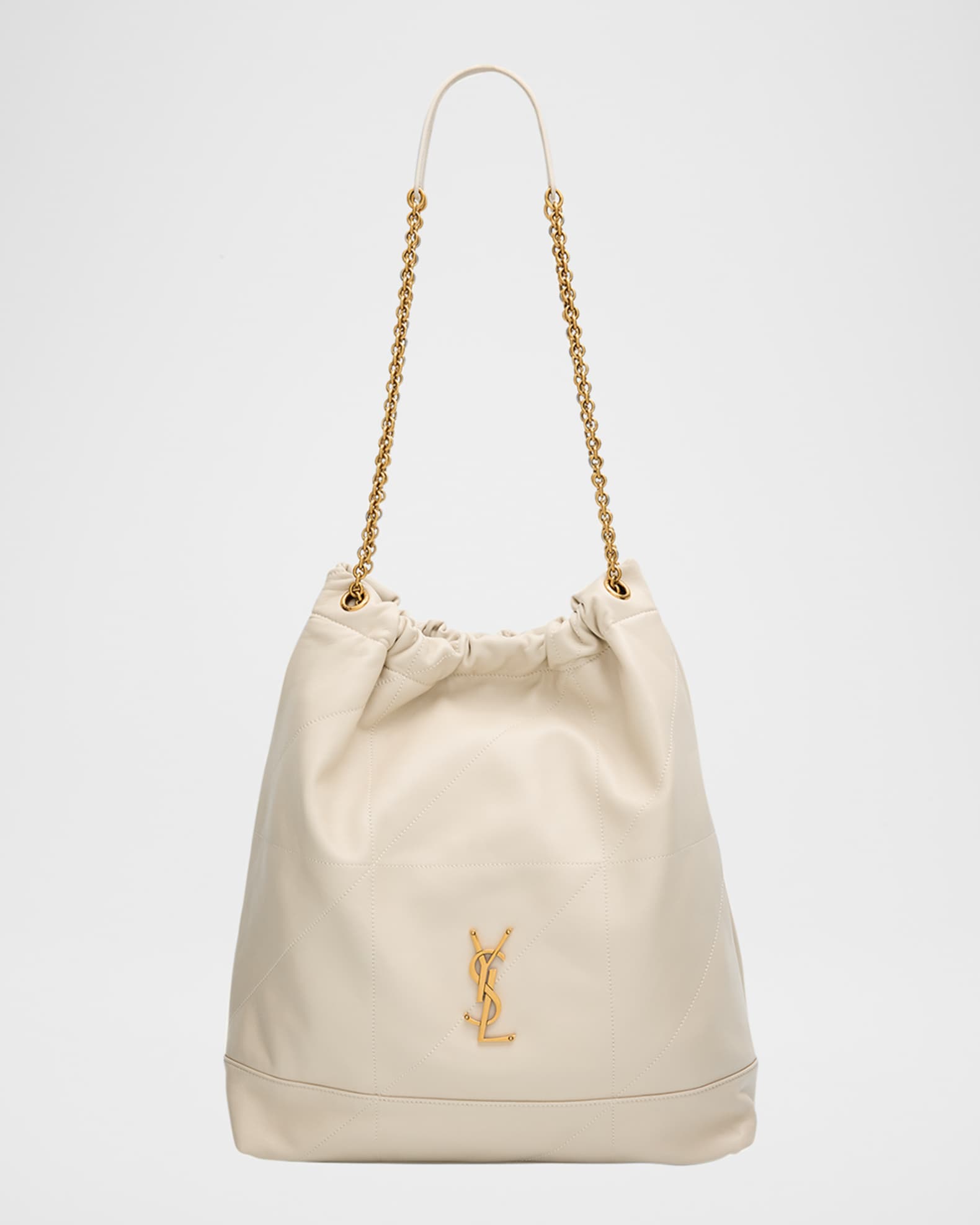 Jamie Large Pochon YSL Shoulder Bag in Quilted Lambskin Leather 0
