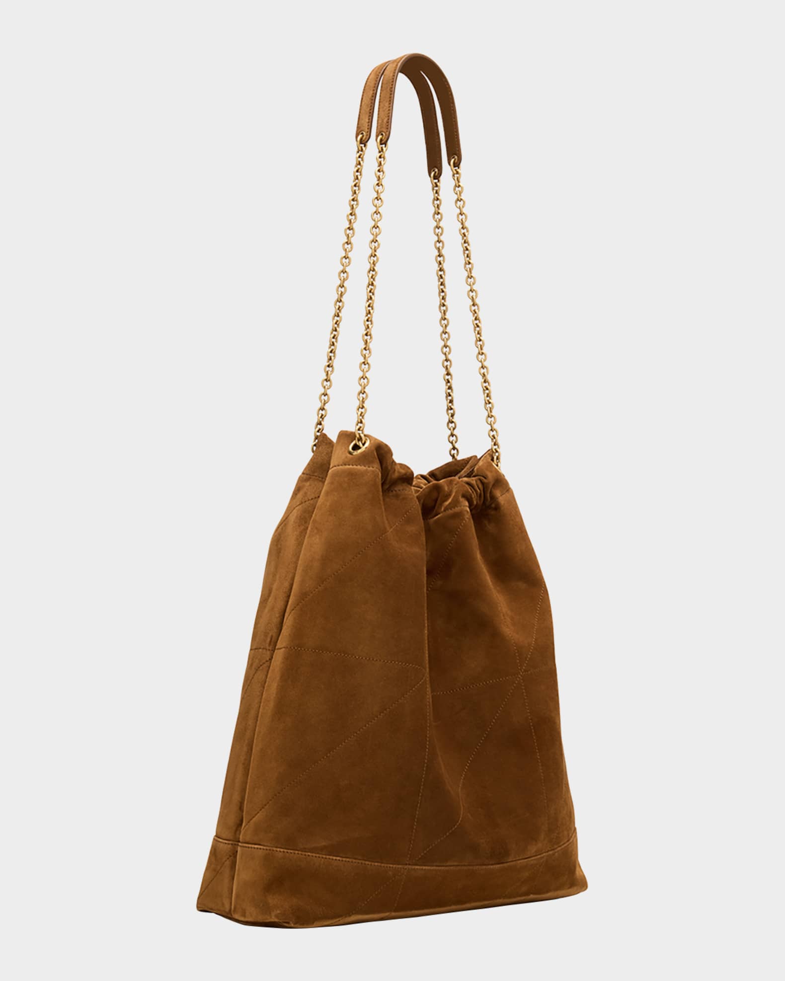 Jamie Large Pochon YSL Shoulder Bag in Quilted Suede 1