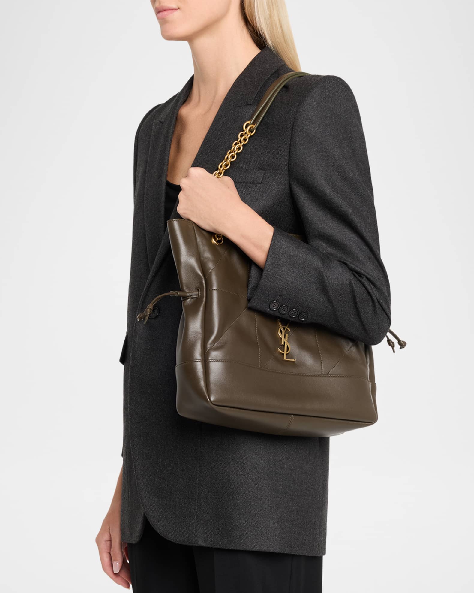 Saint Laurent Jamie 4.3 Small YSL Tote Bag in Quilted Leather