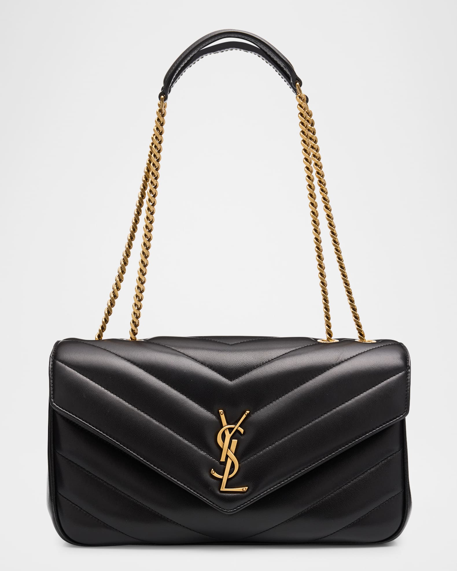 Loulou Medium YSL Chain Shoulder Bag in Quilted Leather 0