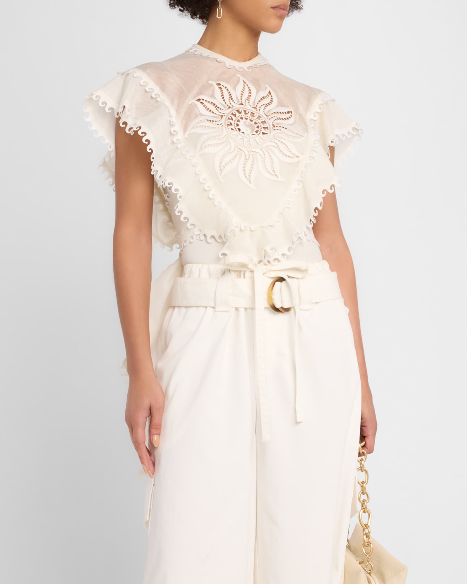 Zimmermann Balance Embroidered Waterfall Top | Neiman Marcus