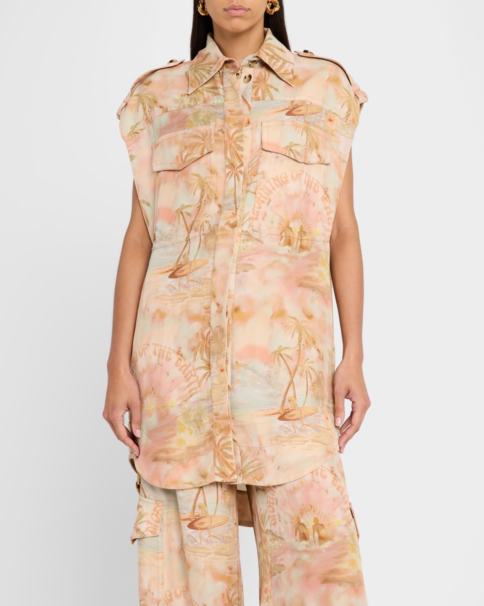 【送料&関税込】Zimmermann Illuminate Sleeveless Tunic Zimmermann Illuminate Sleeveless Tunic Top | Neiman Marcus