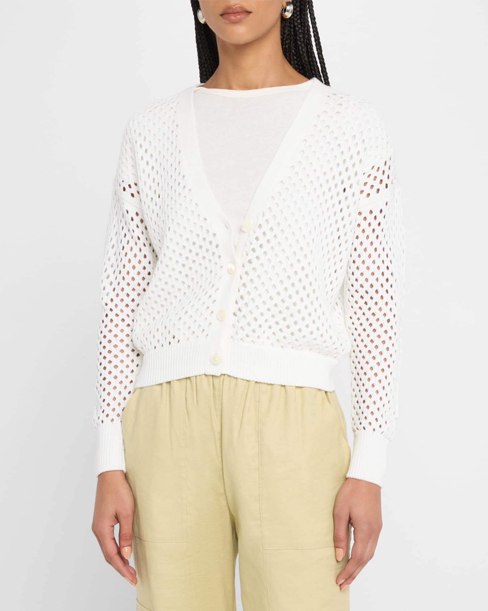 低価格で大人気の Autumn Cashmere Button-Down Mesh Knit Cardigan | Neiman Marcus トップス