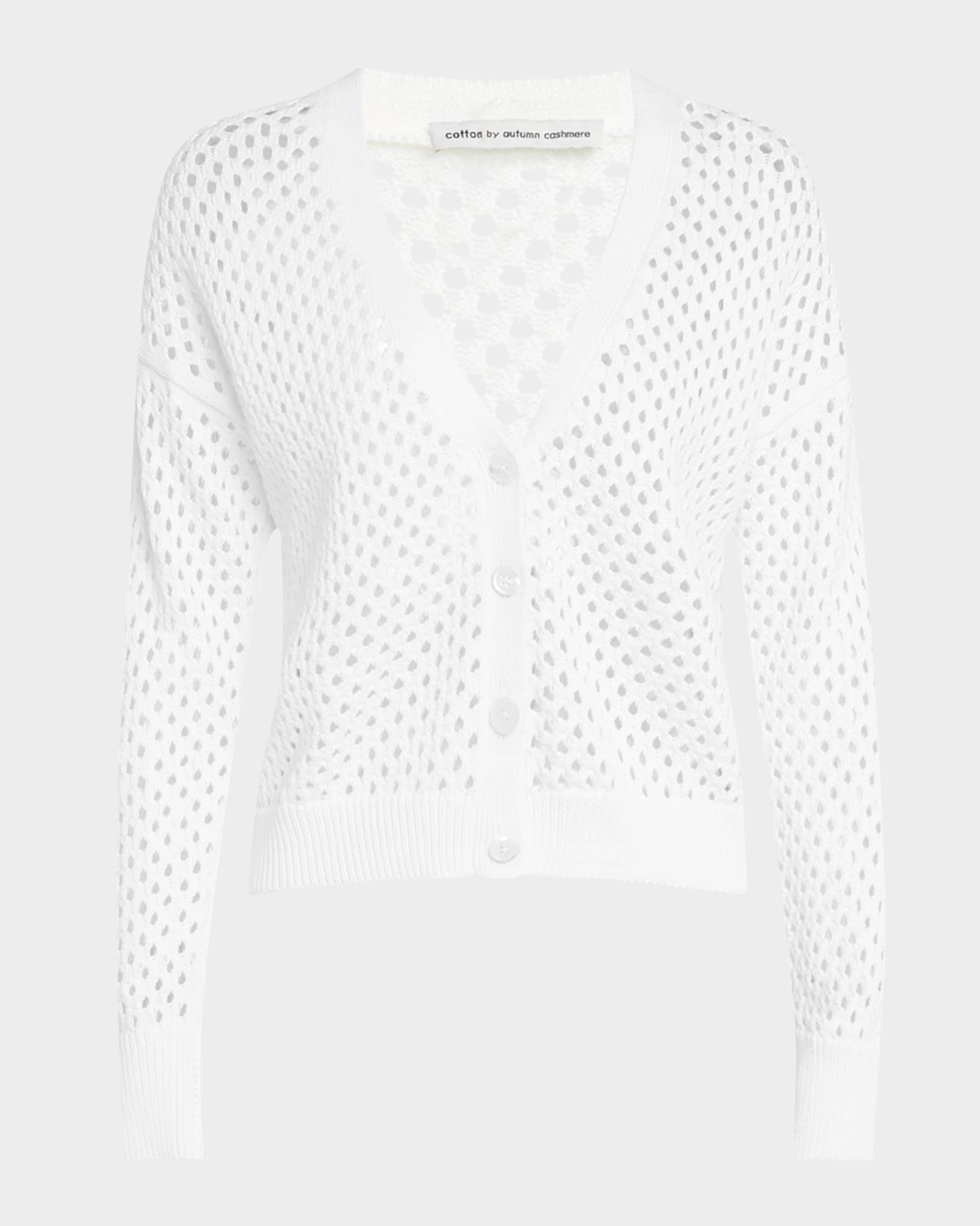 人気ブランド 海外通販 - 国内入手困難 Autumn Cashmere Button-Down Mesh Knit Cardigan | Neiman Marcus トップス