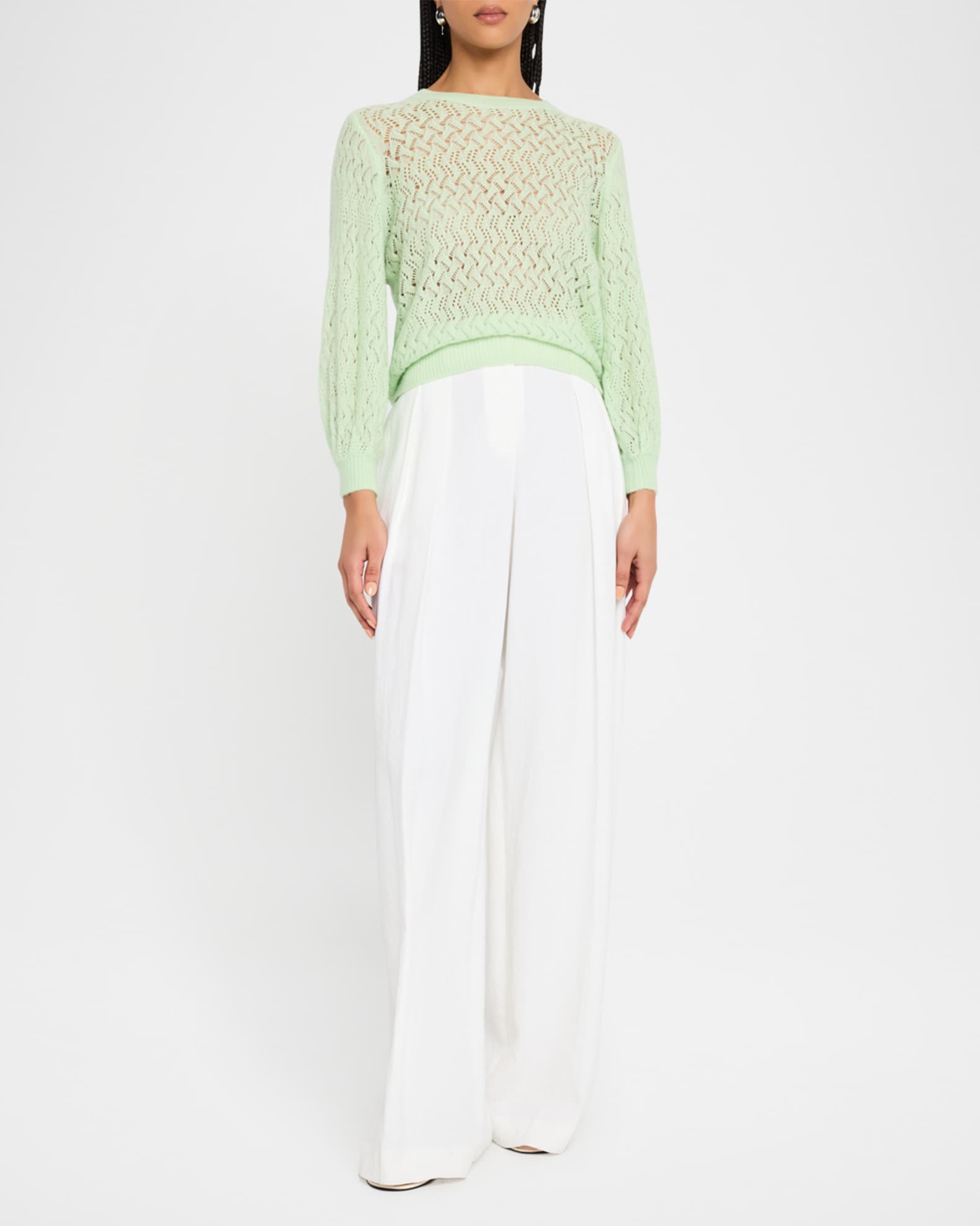 Open Basketweave-Stitch Sweater 1