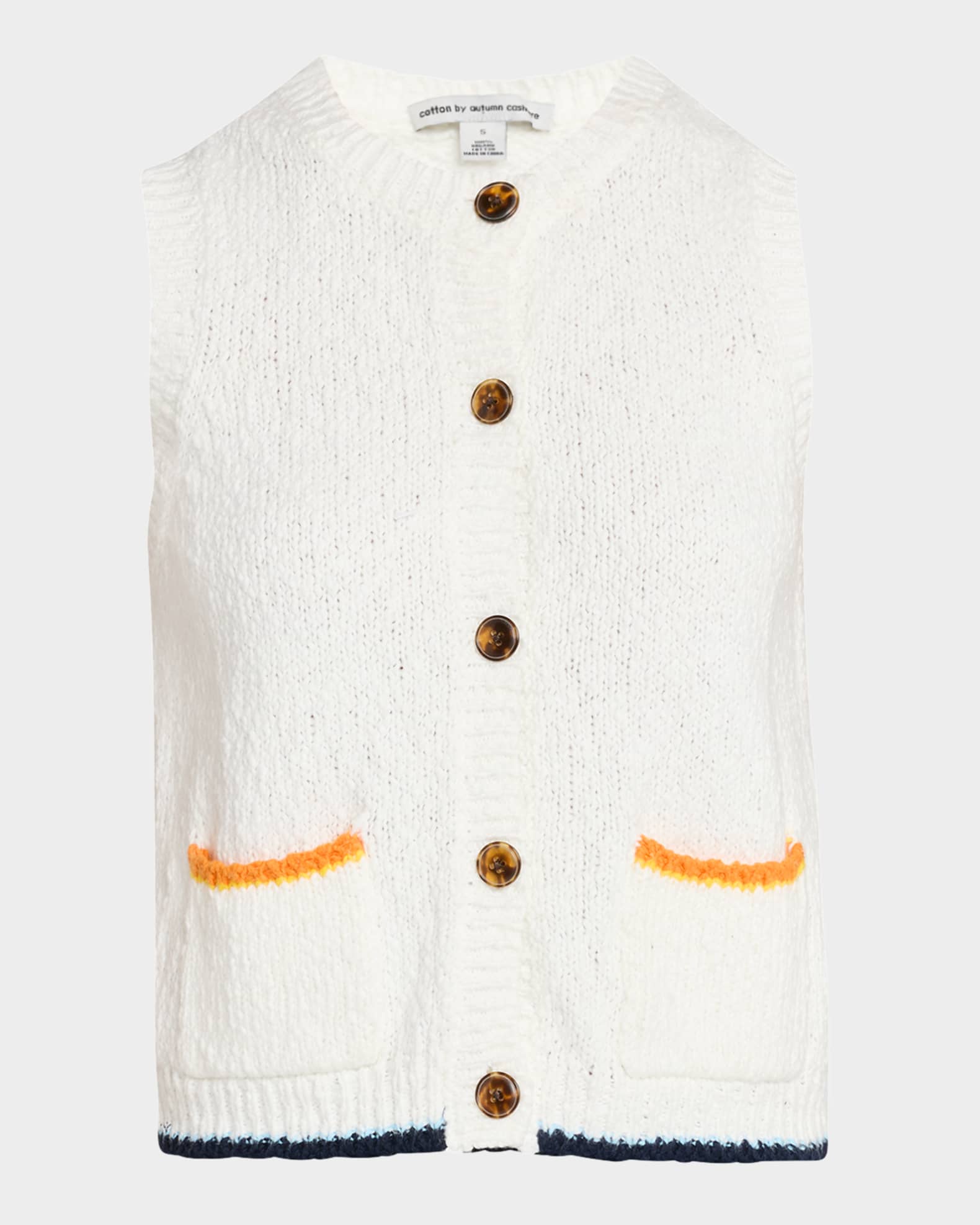 Contrast-Trim Knit Cotton Vest 0