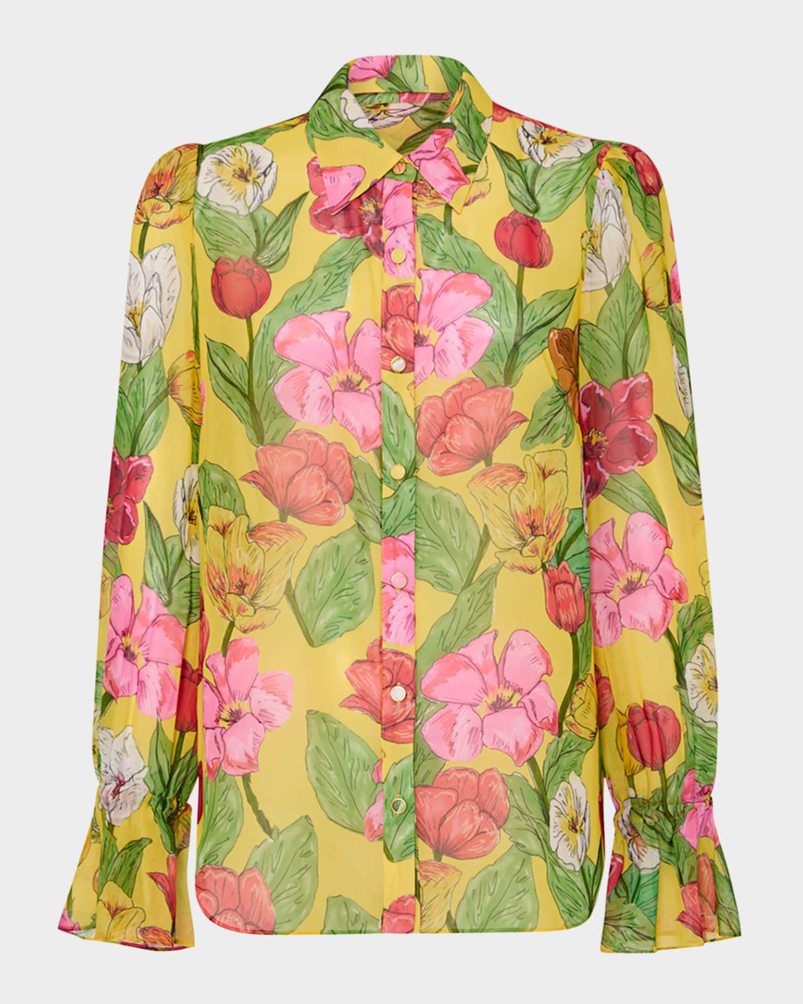 Lacey Lightweight Floral-Print Blouse 0