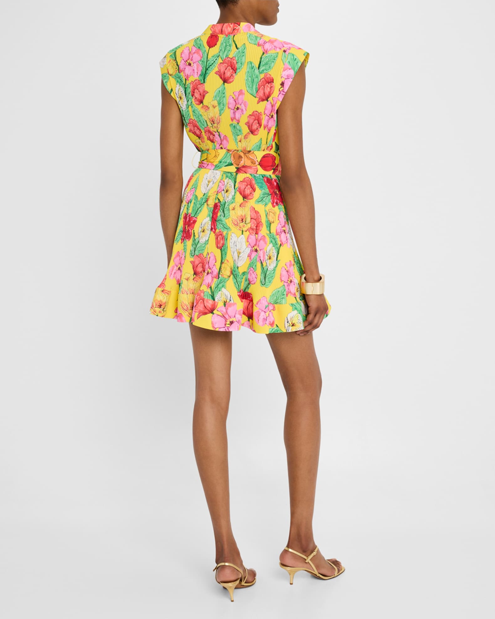 Milly Joan Dream Rose Pleated Dress