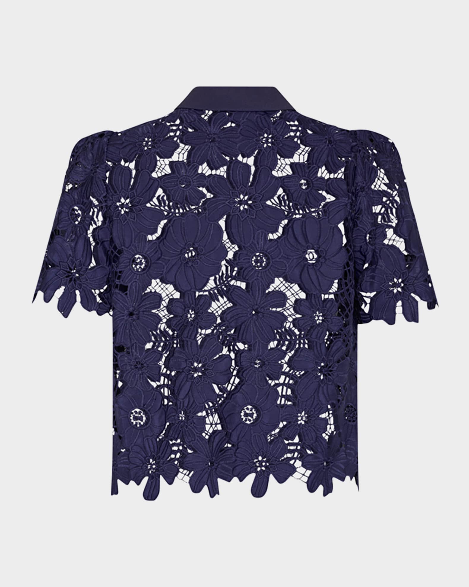 Milly Addison Roja Boxy Floral Lace Top | Neiman Marcus