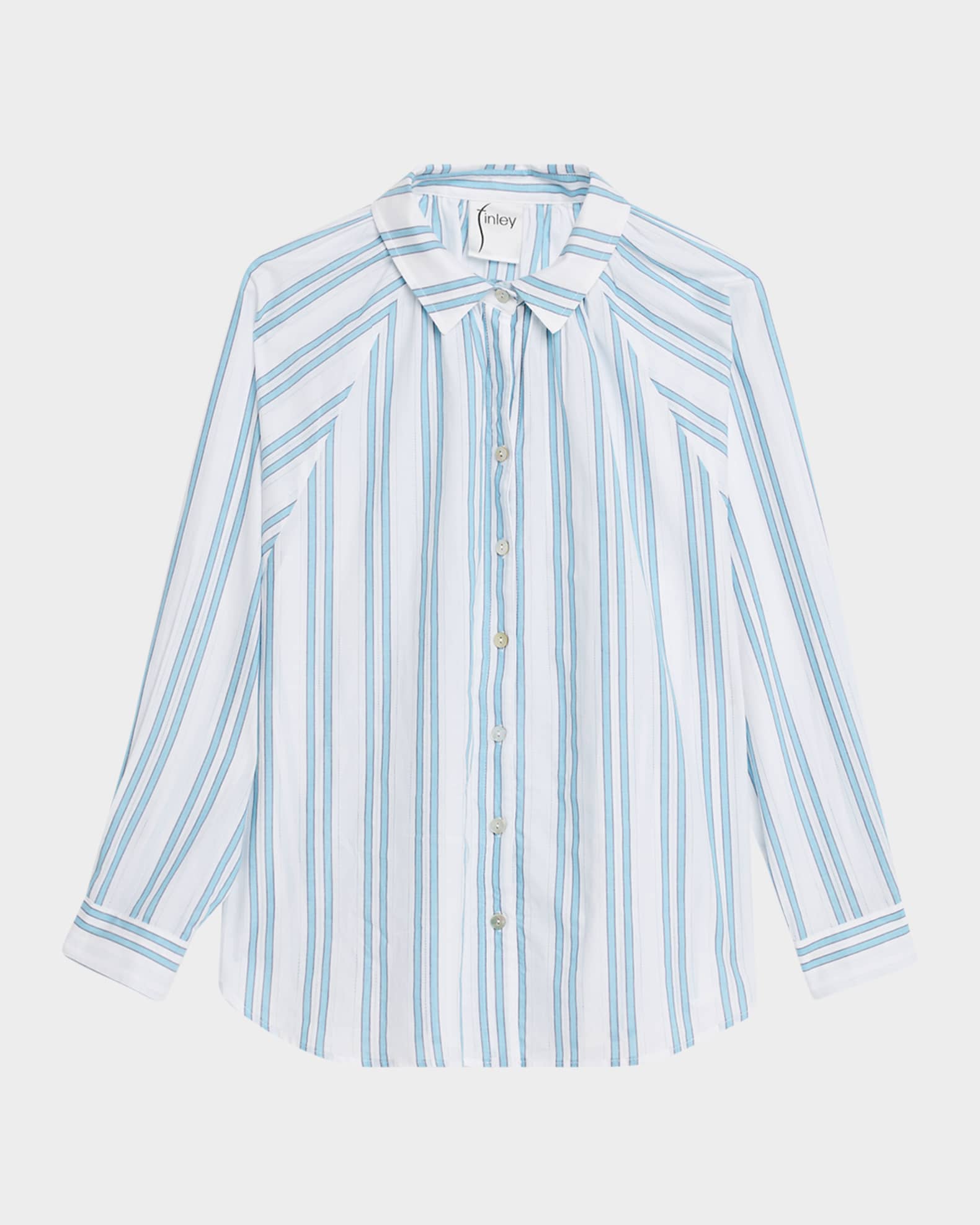 Dylan Striped Raglan-Sleeve Cotton Shirt