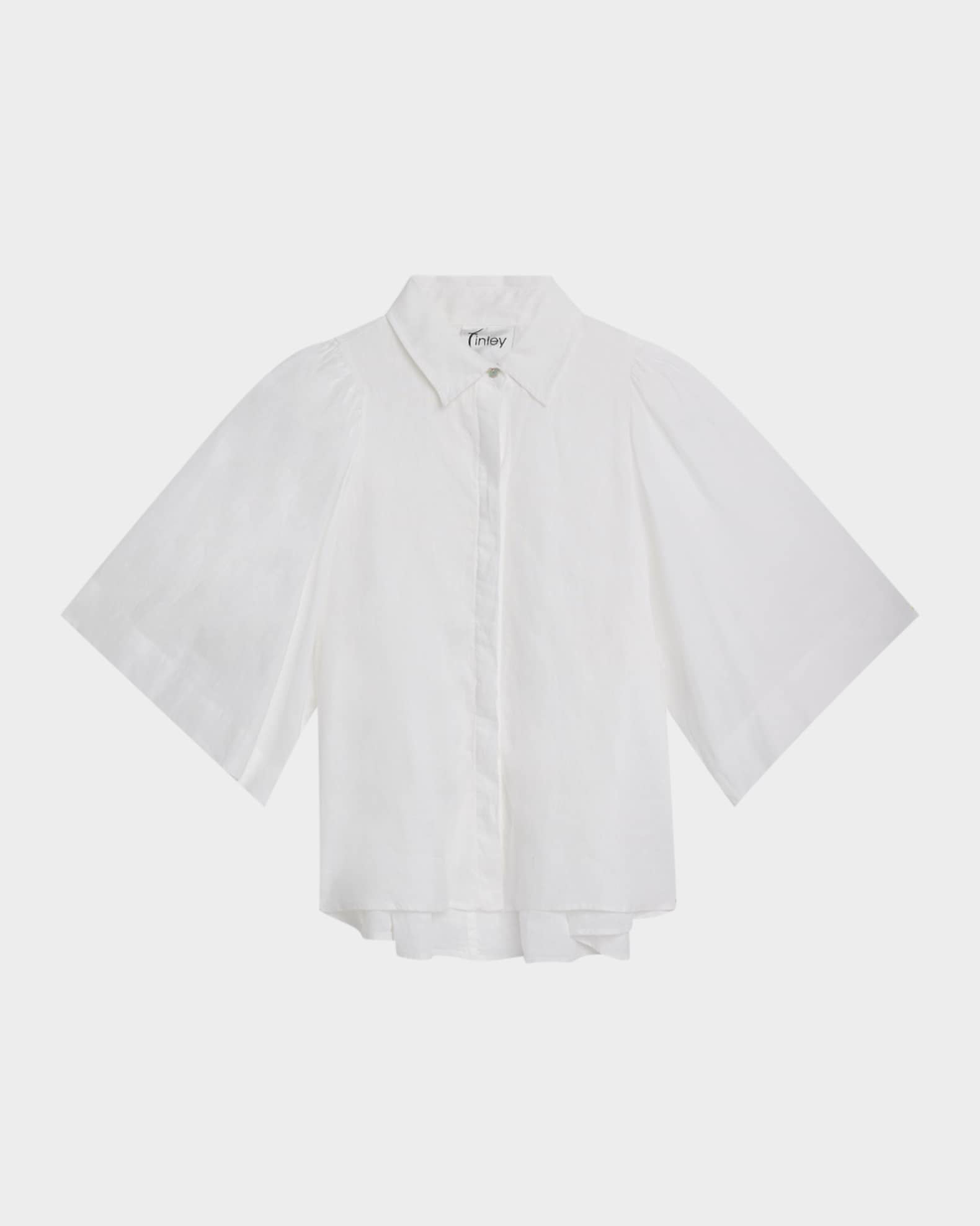 Collin Cape-Sleeve Washed Linen Shirt 0