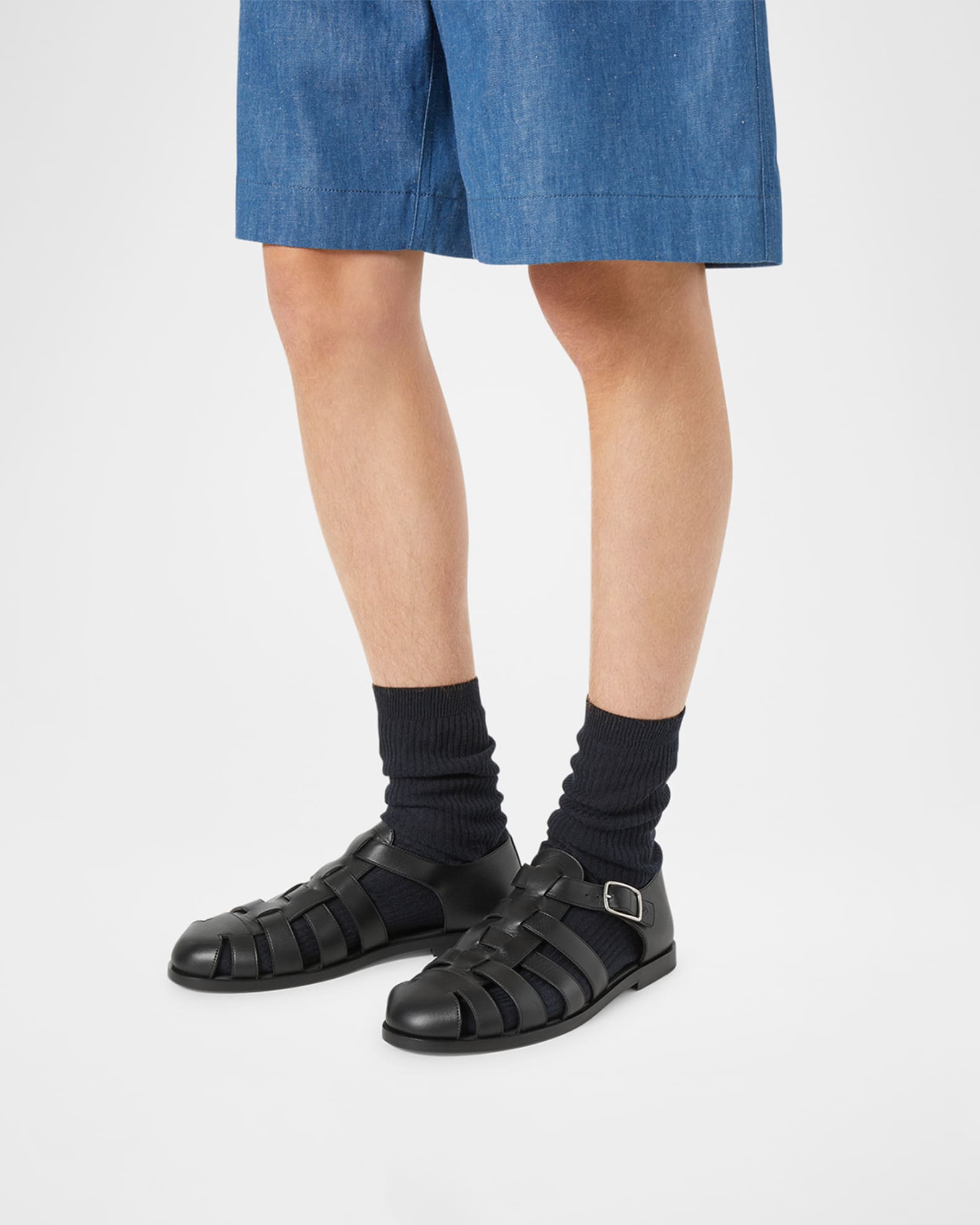 Loro Piana Men's Maxime Walk Leather Sandals | Neiman Marcus