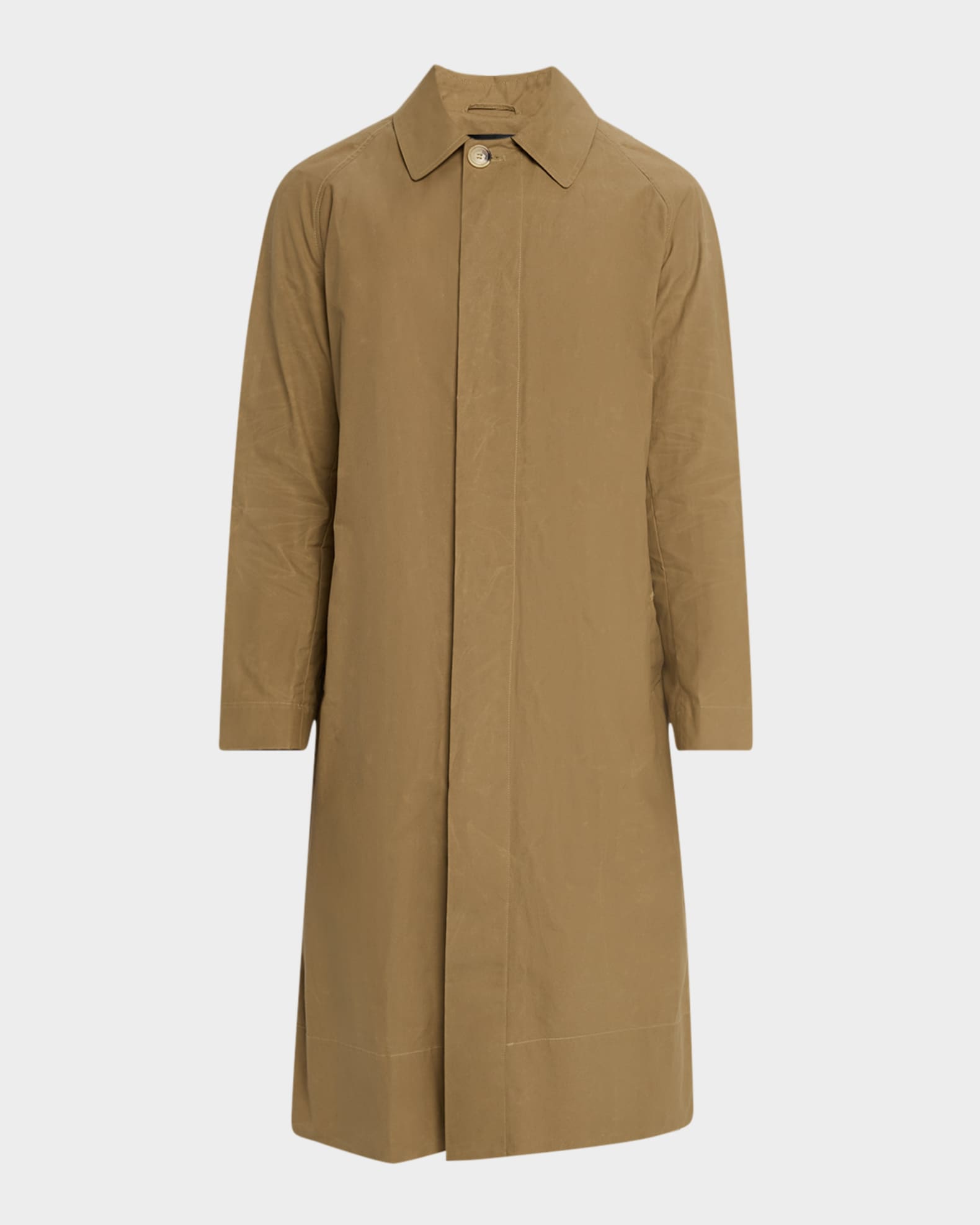 Men's Trench Car Coat with Embroidered Daisy  0
