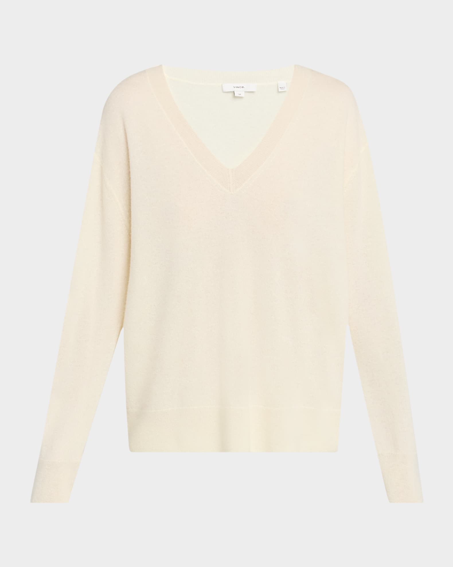 Silk-Cashmere Deep V Sweater 0