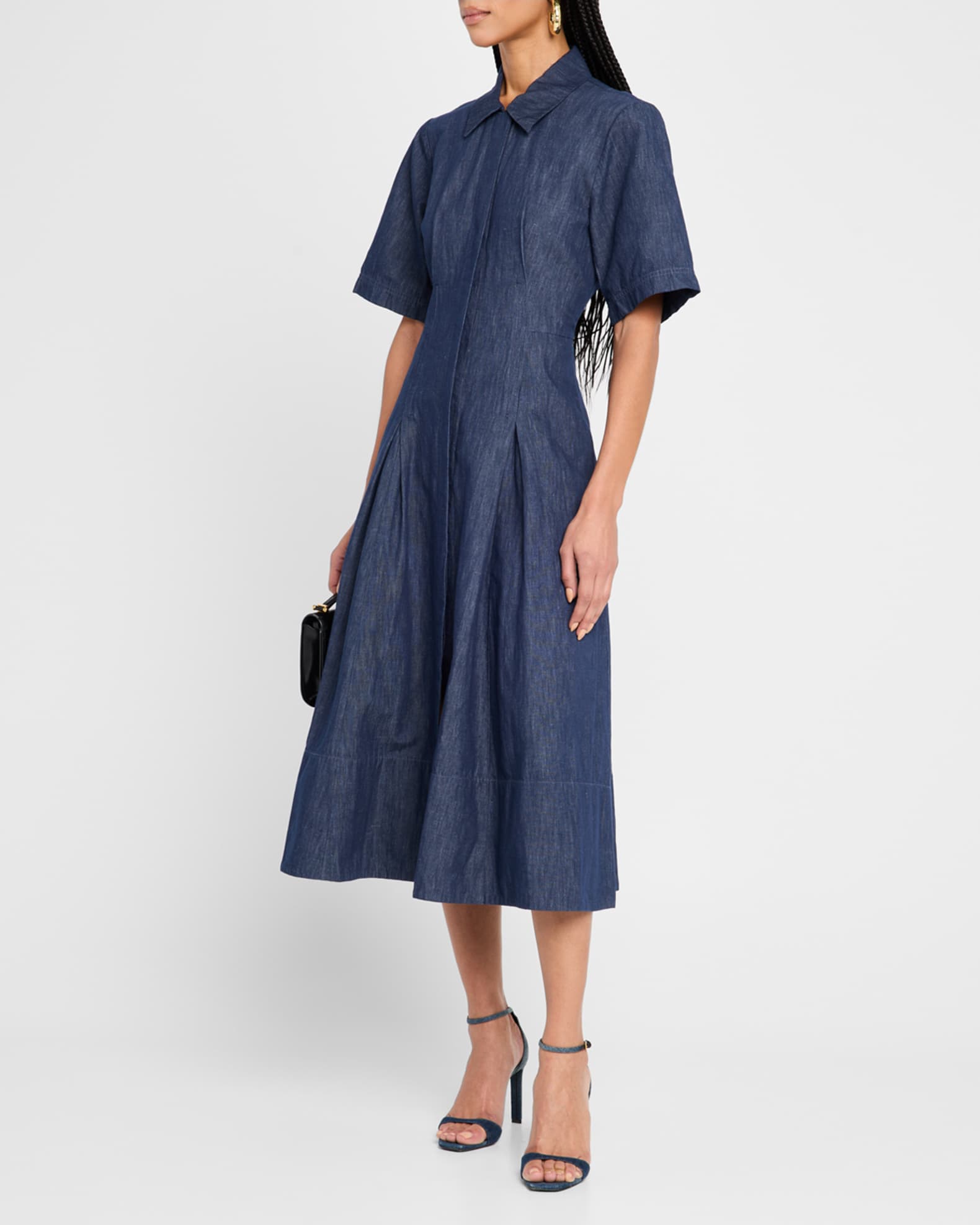 Short-Sleeve Denim Shirtdress 1