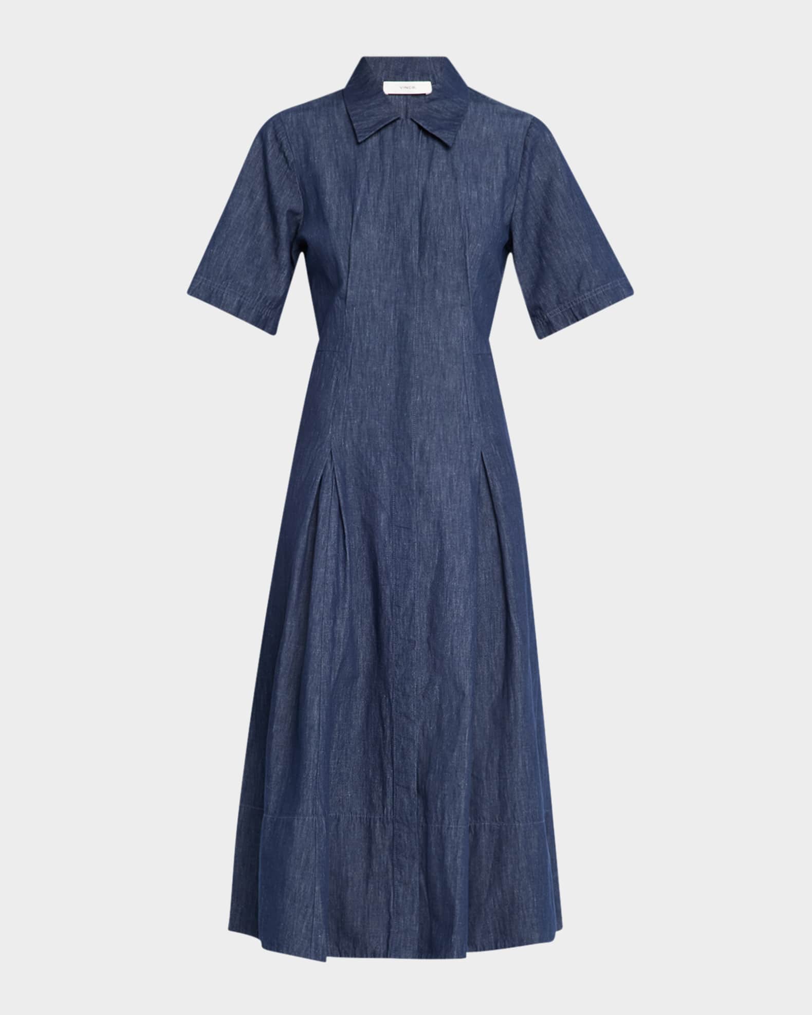 Short-Sleeve Denim Shirtdress 0