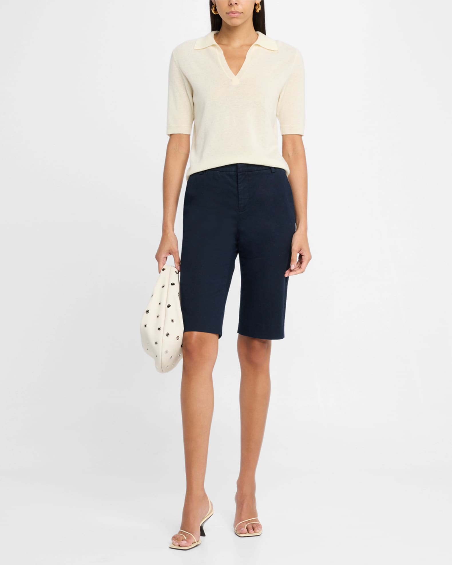 Mulberry Silk and Cashmere Polo Top 1