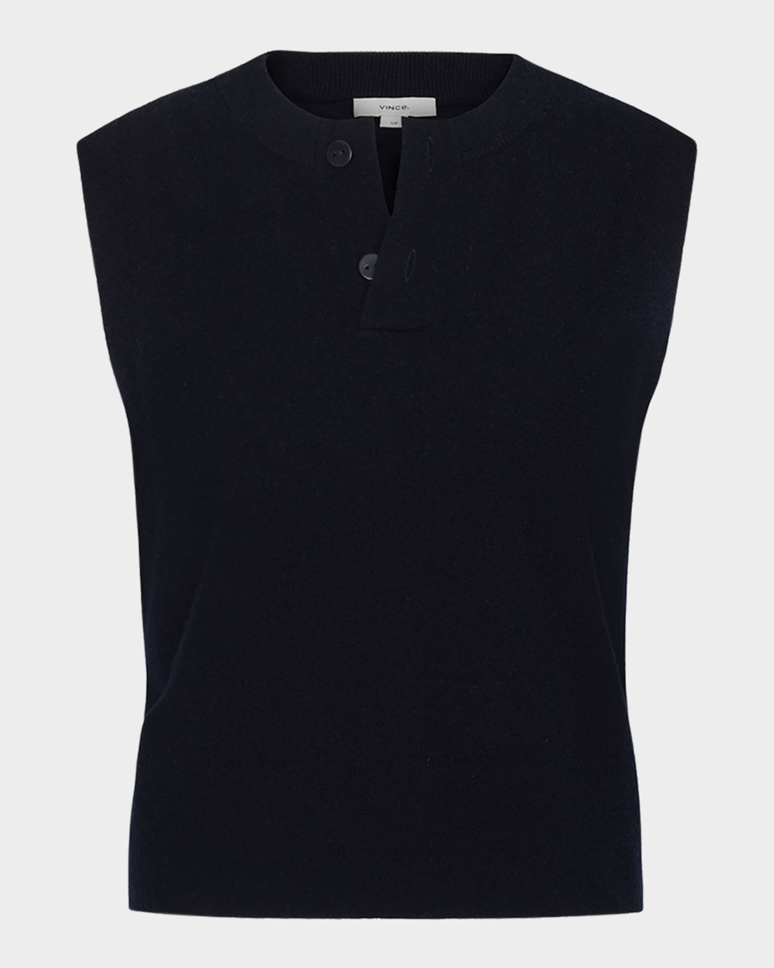 Sleeveless Henley Shell  0
