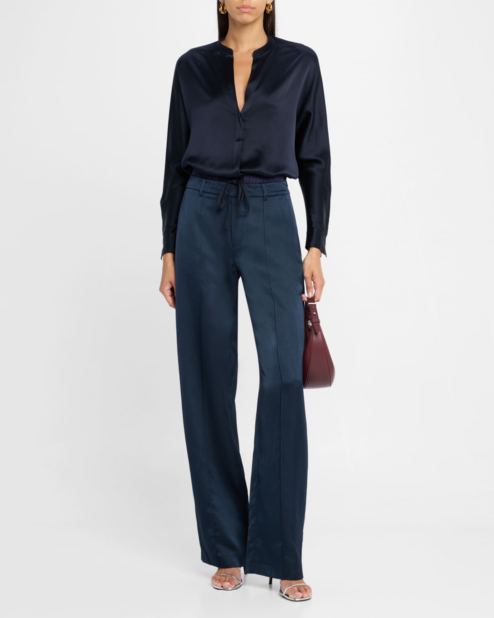 Mid-Rise Double Waistband Pants 1