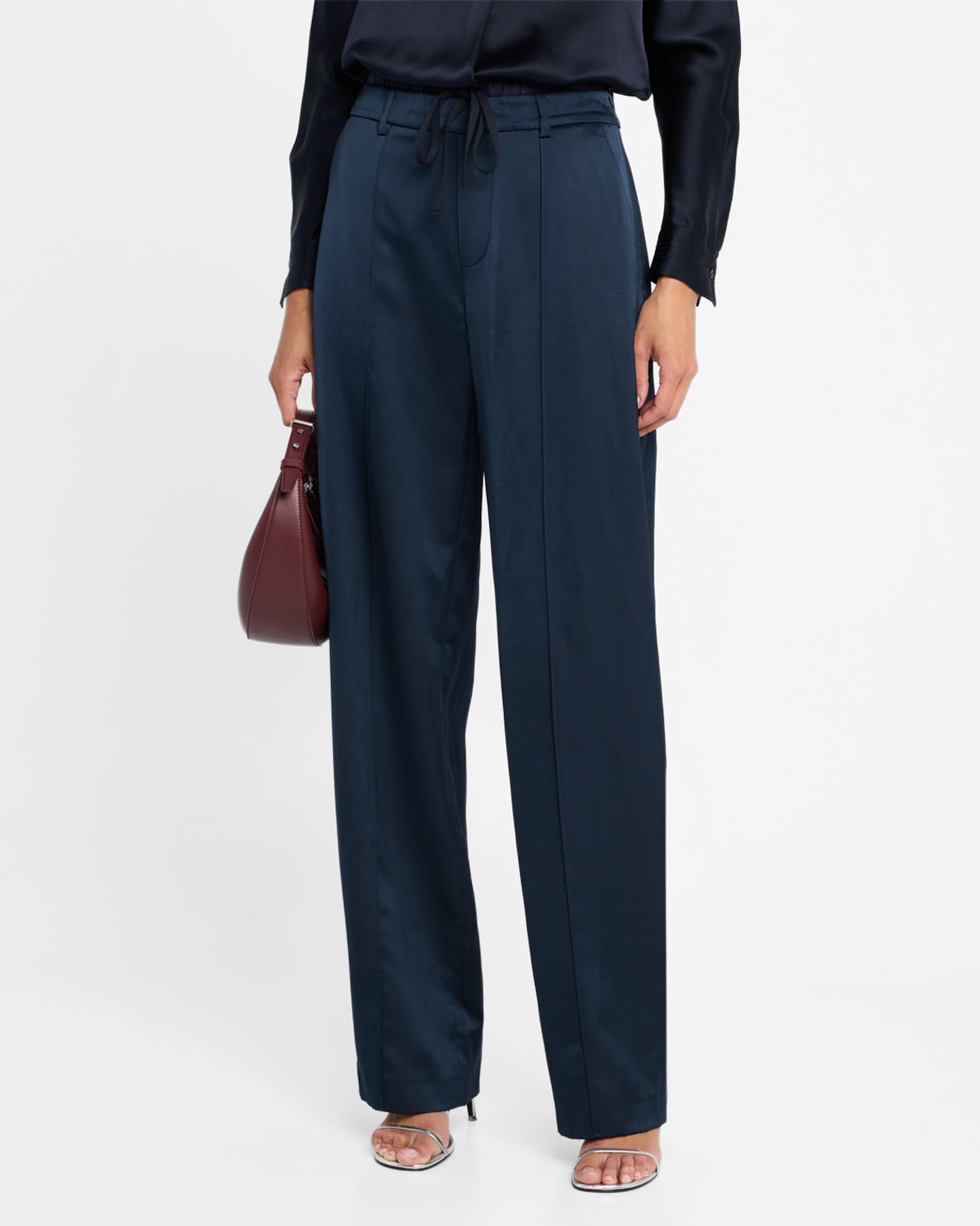 Vince Mid-Rise Double Waistband Pants | Neiman Marcus Vince Mid-Rise Double Waistband Pants | Neiman Marcus