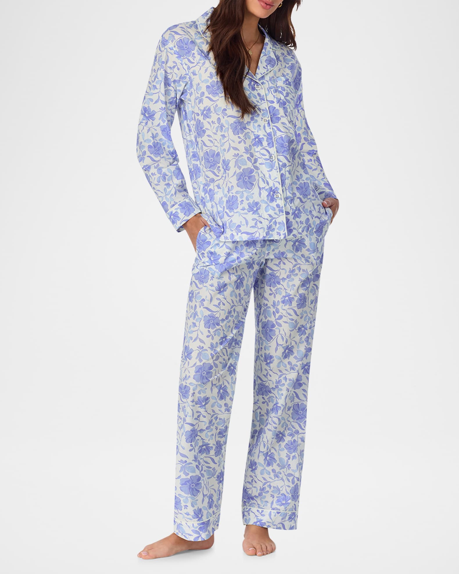 Floral-Print Organic Cotton Poplin Pajama Set 1