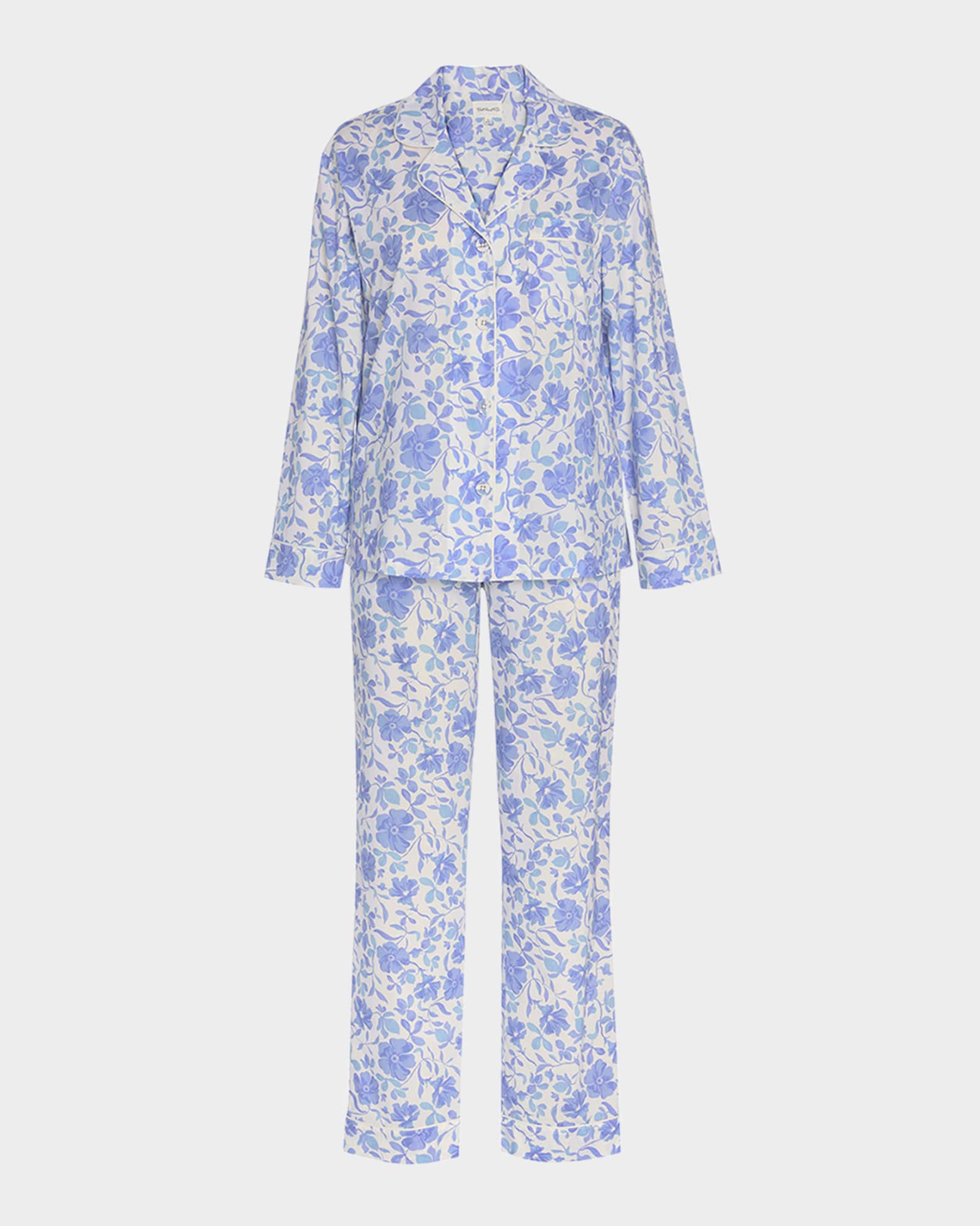 Floral-Print Organic Cotton Poplin Pajama Set 0