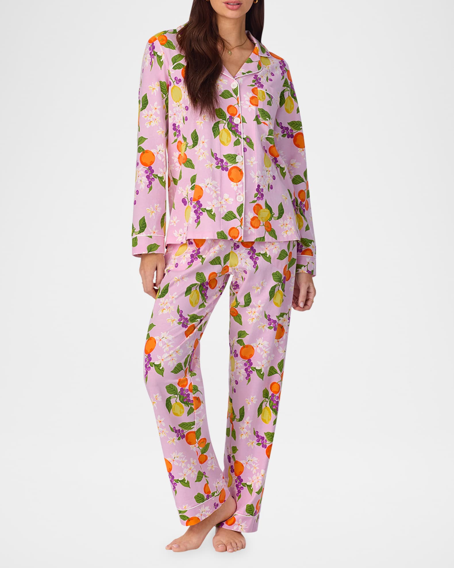 Fruit-Print Organic Cotton Jersey Pajama Set 1