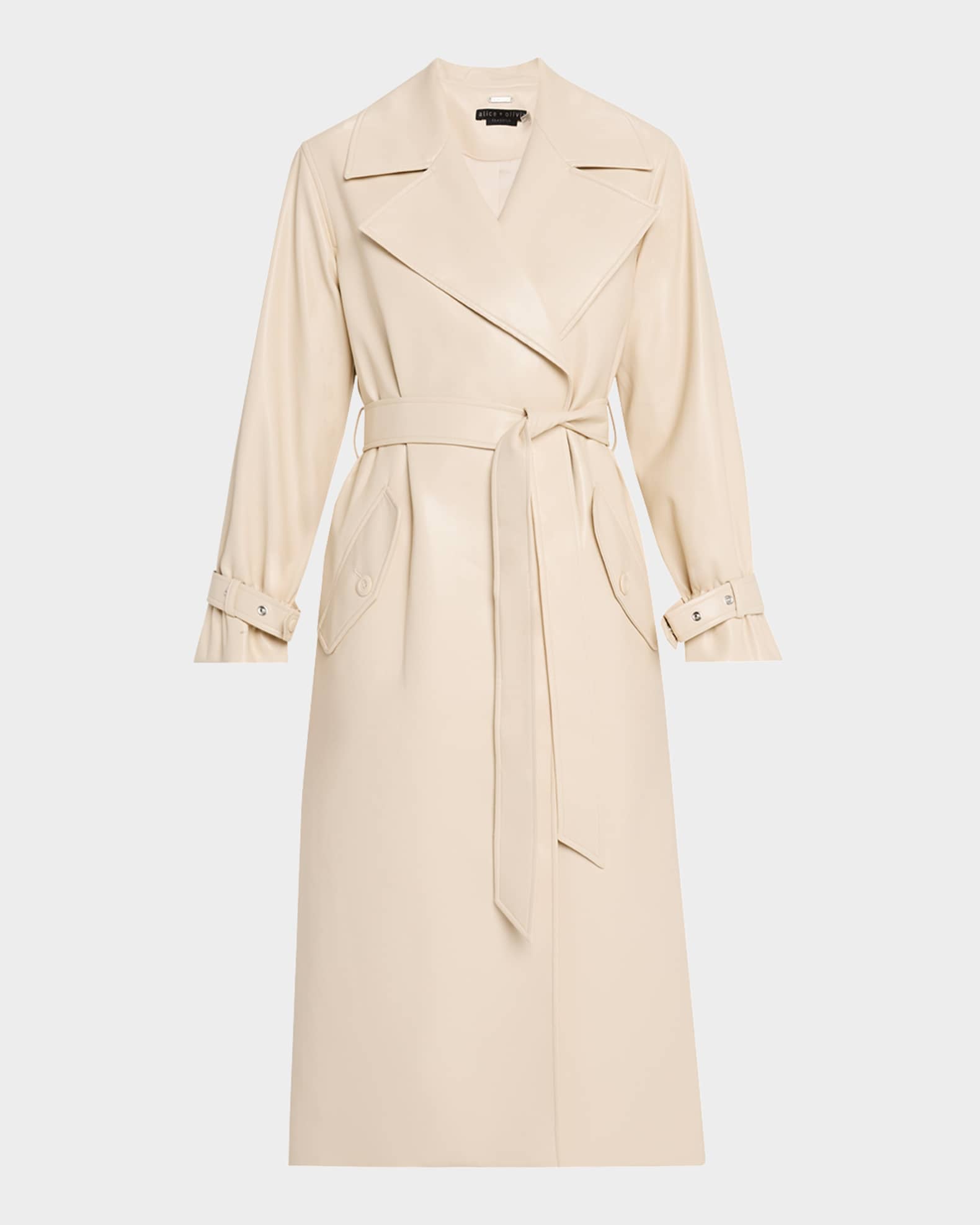 Sullivan Vegan Leather Relaxed Maxi Trench Coat 0
