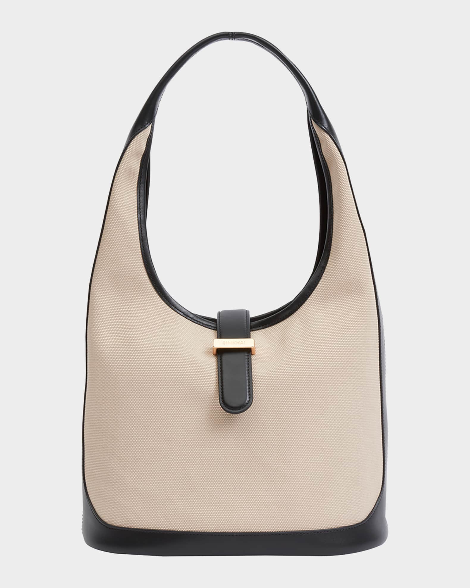 SIMKHAI カイ キャンバス＆レザー ホーボーバッグ SIMKHAI Khai Canvas Hobo Bag | Neiman Marcus