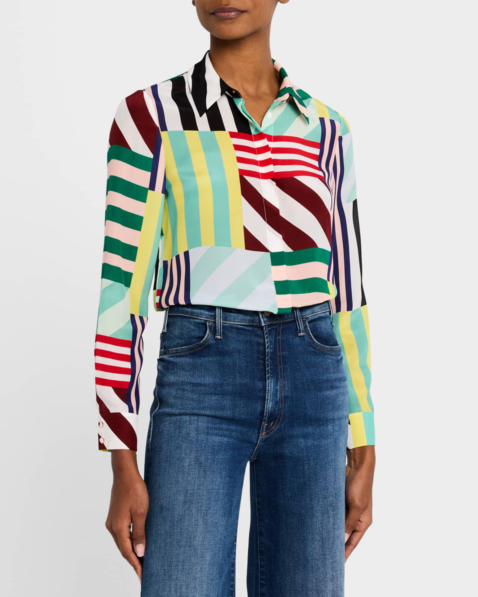 ALICE & OLIVIA WILLA PLACKET TOP