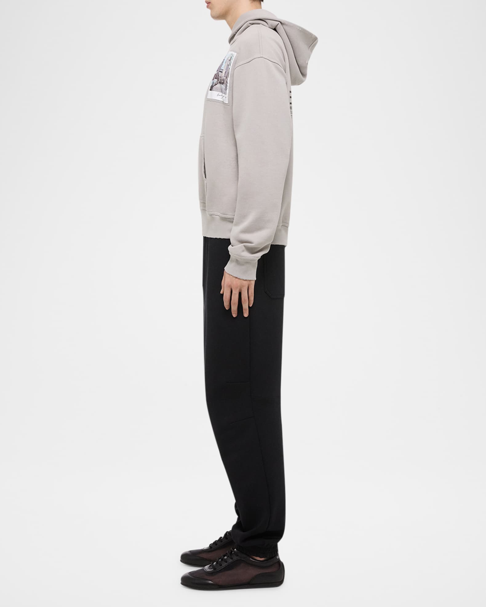 【関税込み】Helmut Lang グレー Brooklyn Postcard フーディ Helmut Lang Men's Brooklyn Postcard Hoodie | Neiman Marcus