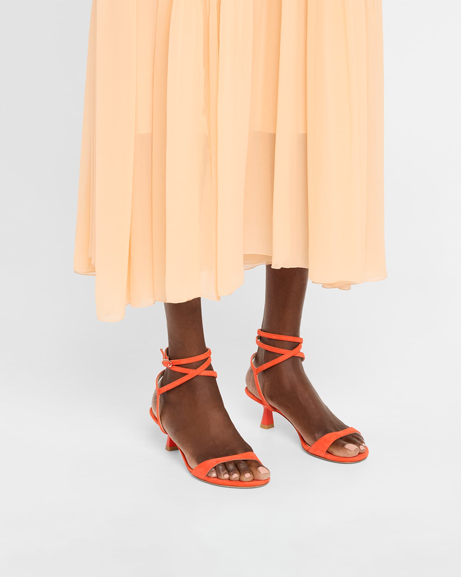 Nudist Suede Ankle-Strap Kitten Sandals 1