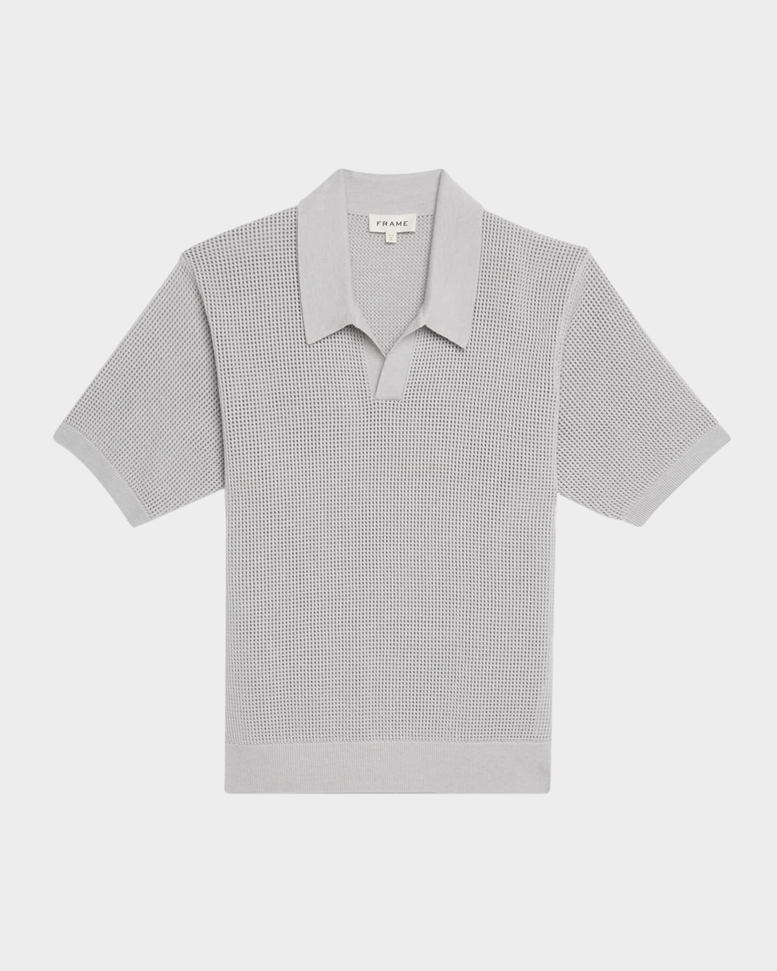FRAME Men's Mesh Knit Polo Shirt | Neiman Marcus