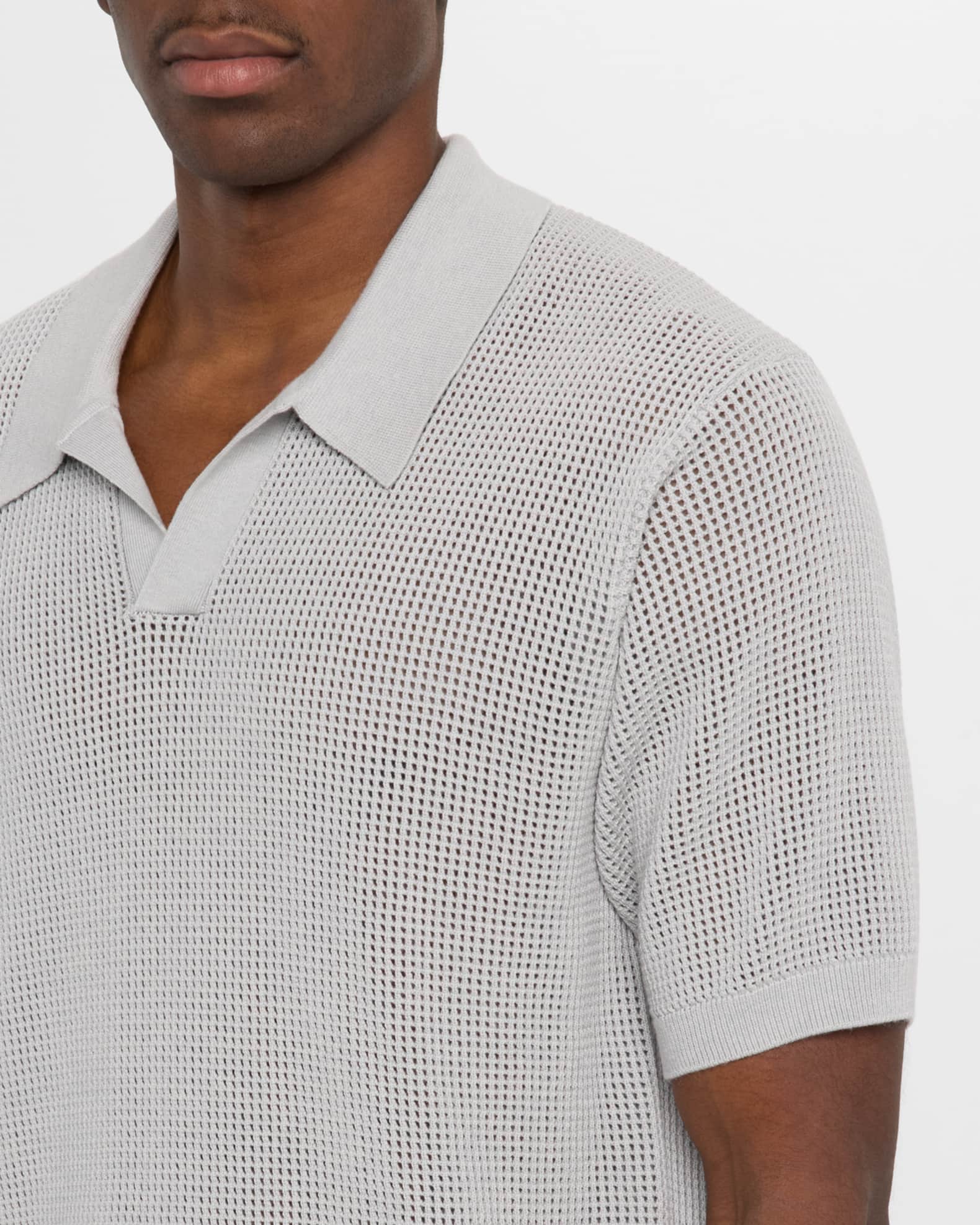 FRAME Men's Mesh Knit Polo Shirt | Neiman Marcus