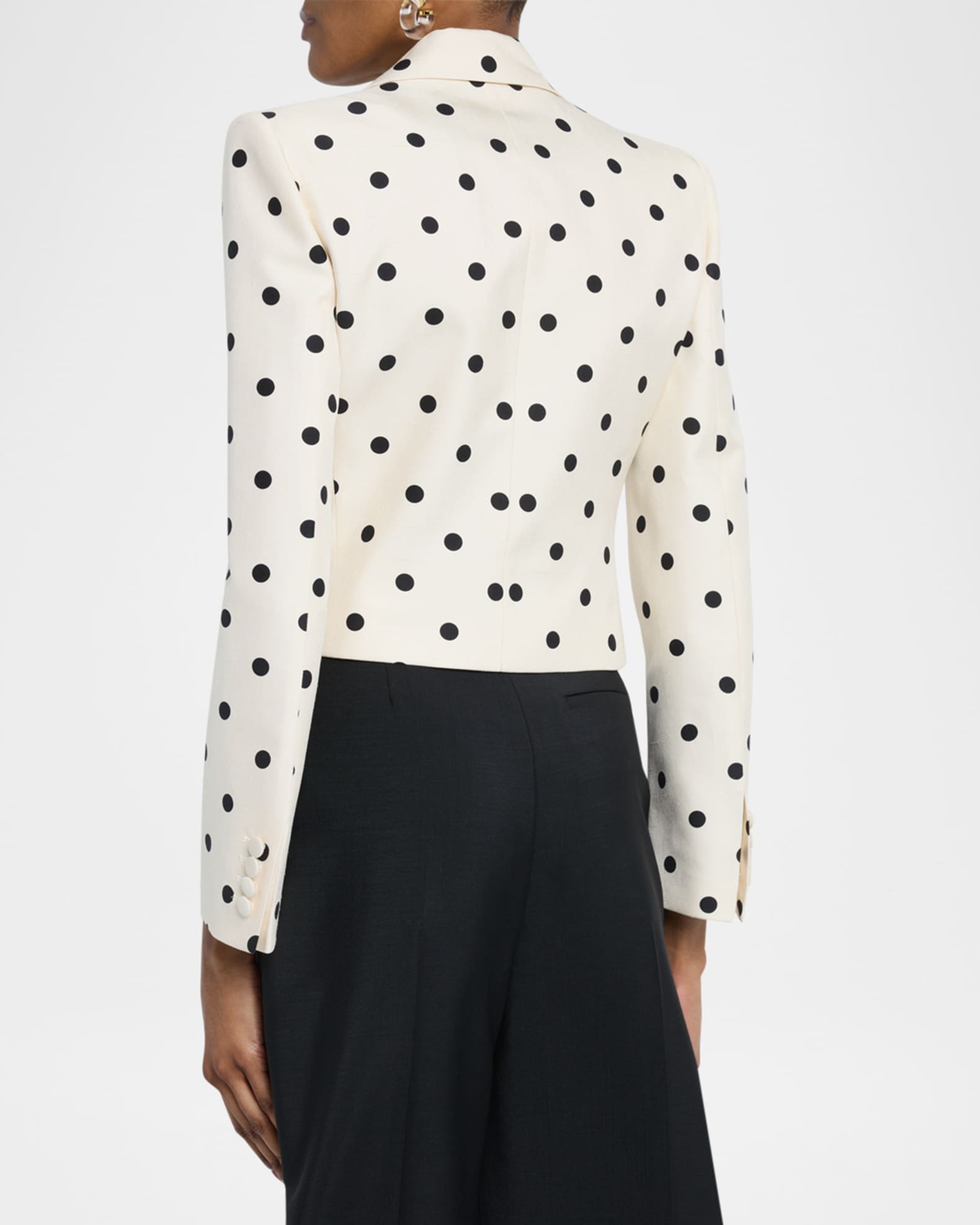 Valentino Garavani Polka-Dot Crop Blazer With Bow | Neiman