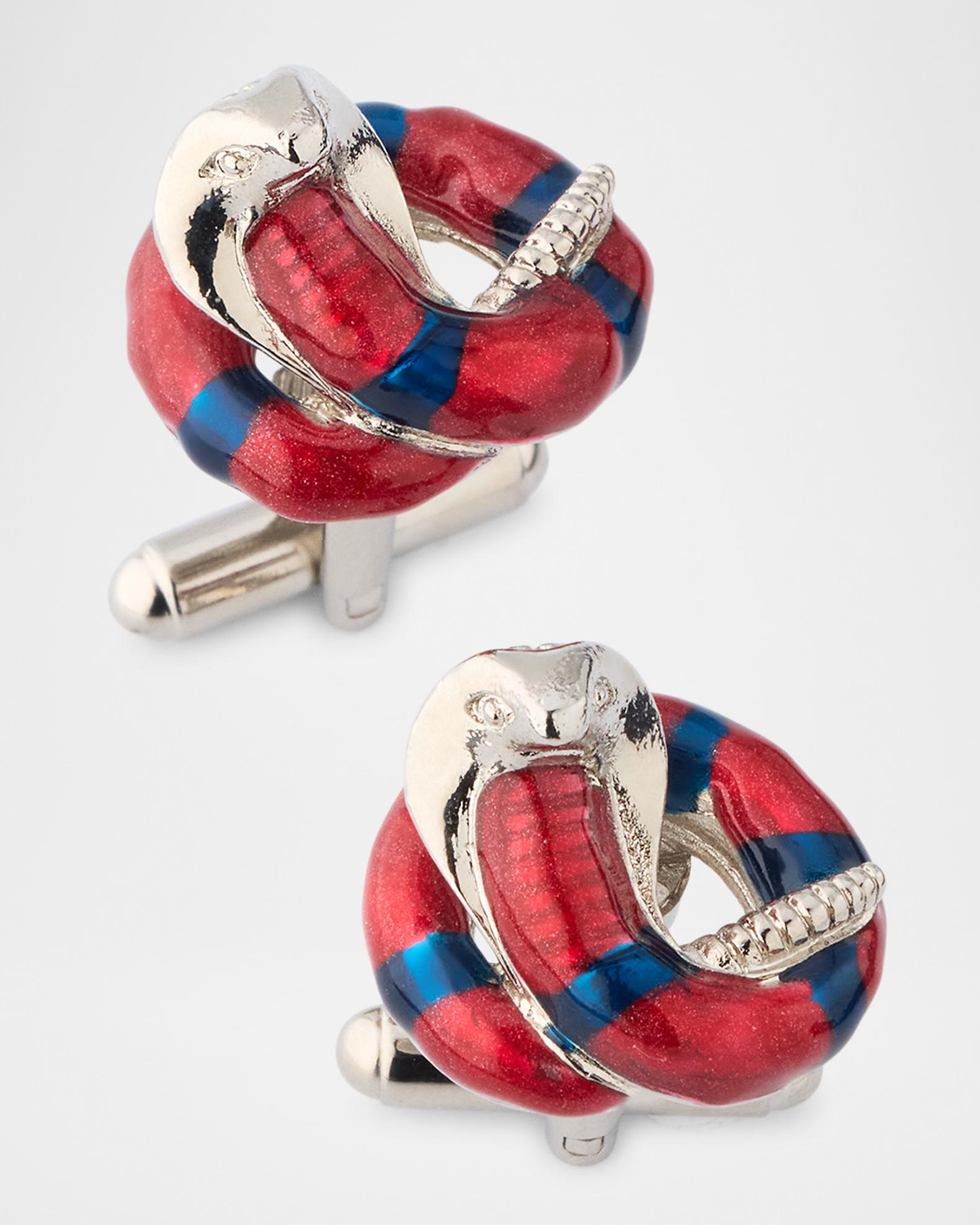 Link Up Men's Cobra Coil Snake Cufflinks | Neiman Marcus