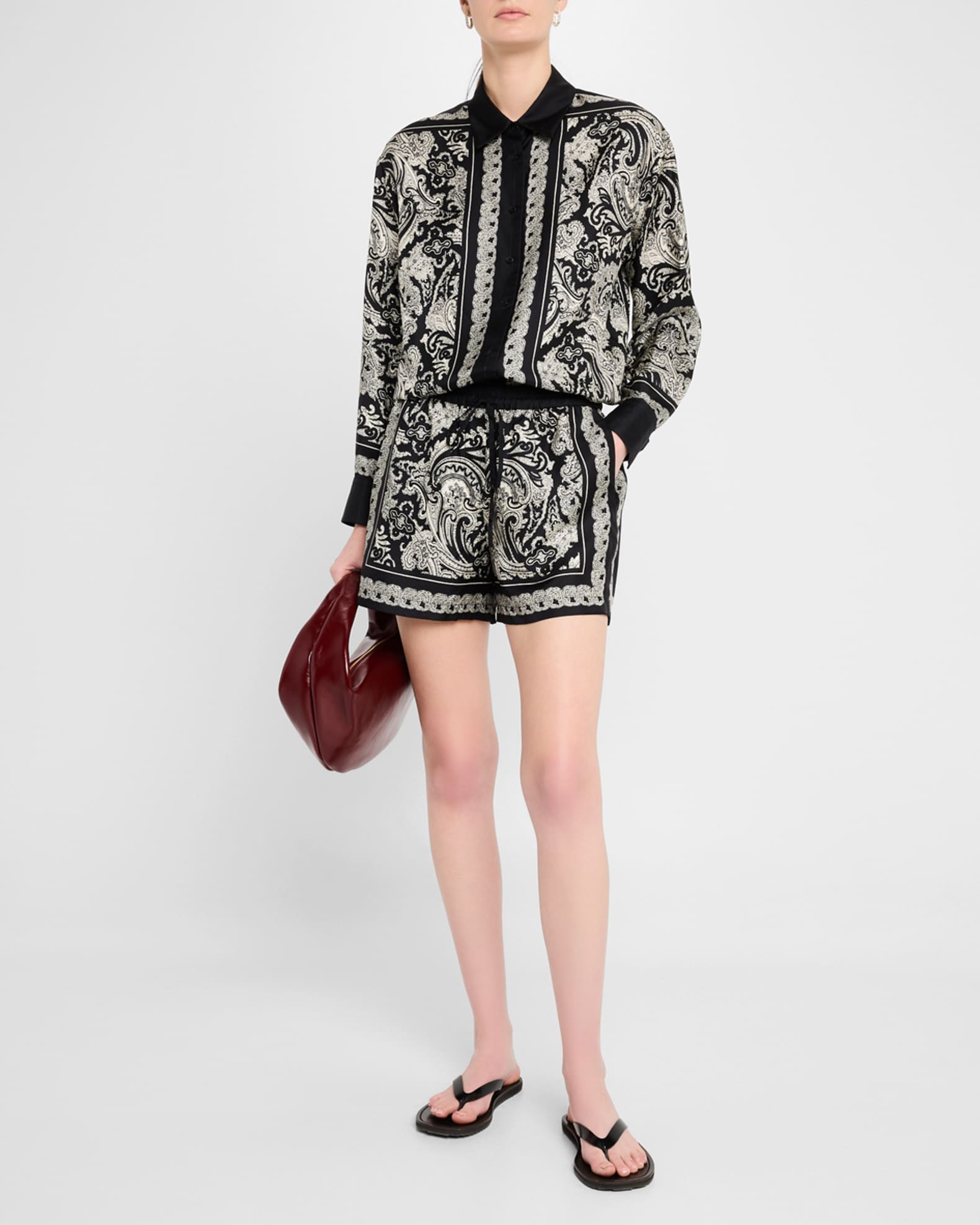 Nili Lotan Alfie Paisley Printed Silk Blouse | Neiman Marcus Nili Lotan Alfie Paisley Printed Silk Blouse | Neiman Marcus