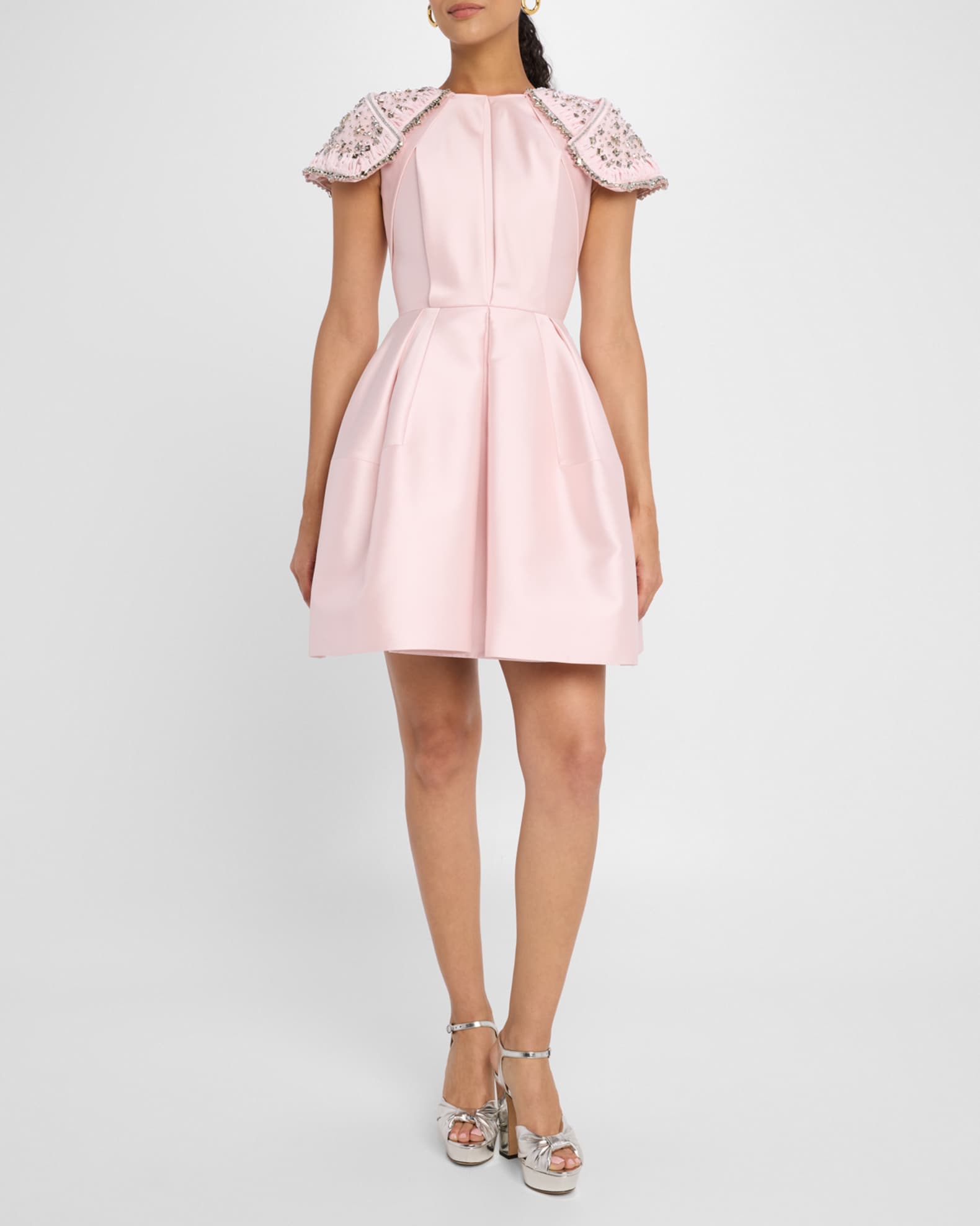 embroidered fit & flare cocktail dress Embroidered Floral Fit & Flare Party Dress main image 1