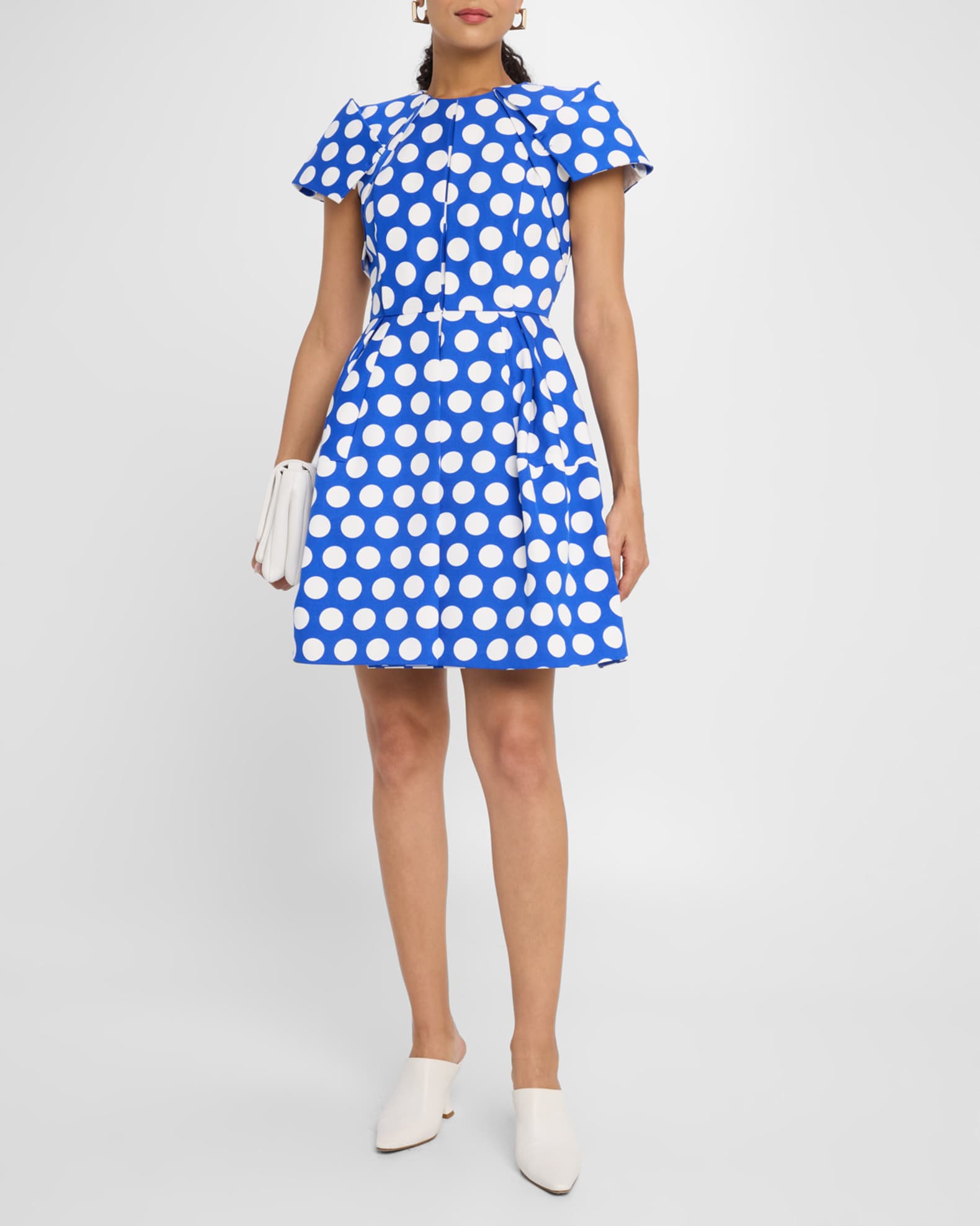 Signature Pleated Polka-Dot Dress 1