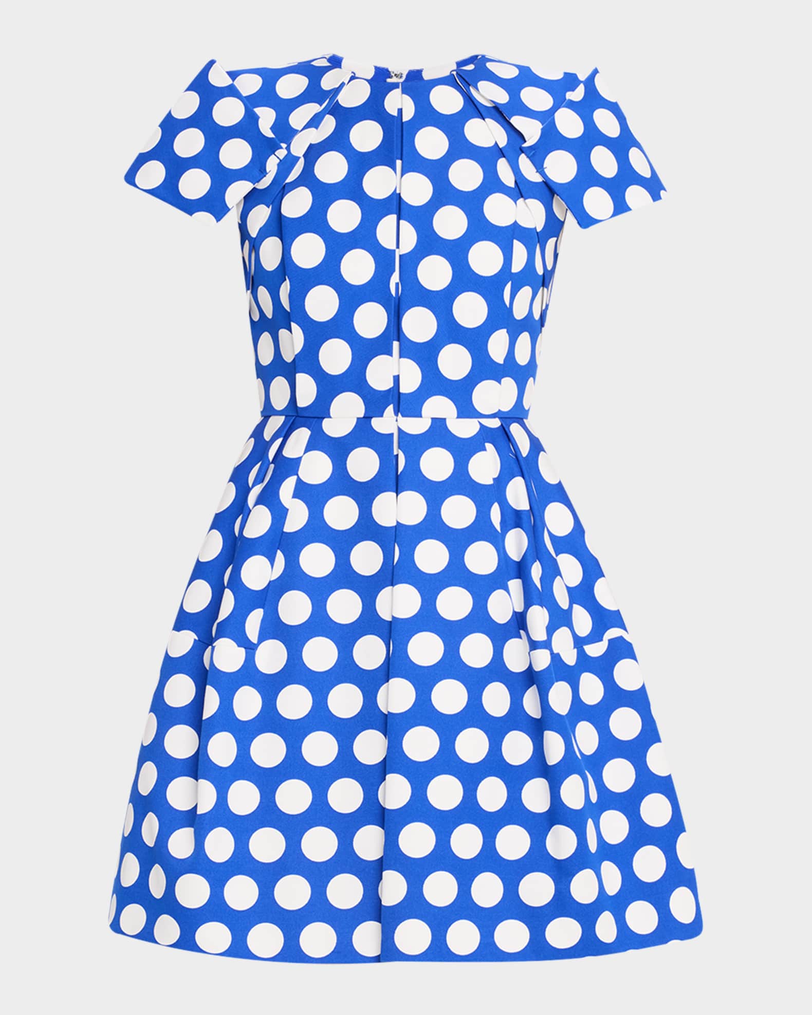 Signature Pleated Polka-Dot Dress 0