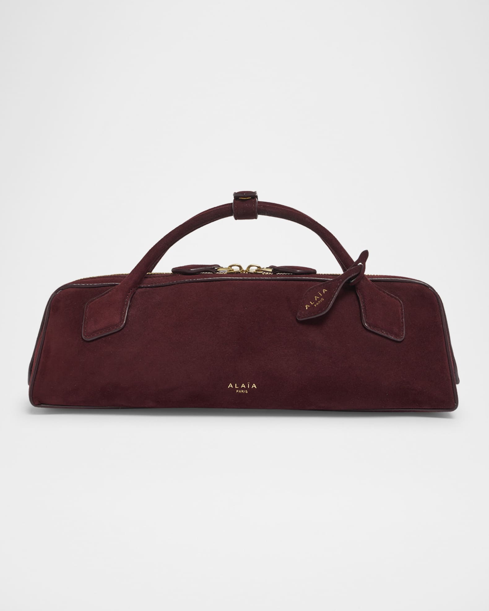 Teckel Top-Handle Bag in Suede and Leather 0