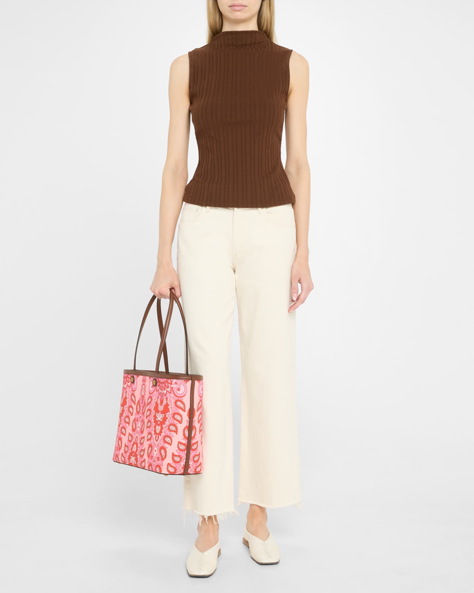 Etro Essential Printed Canvas Shopping Tote Bag | Neiman Marcus