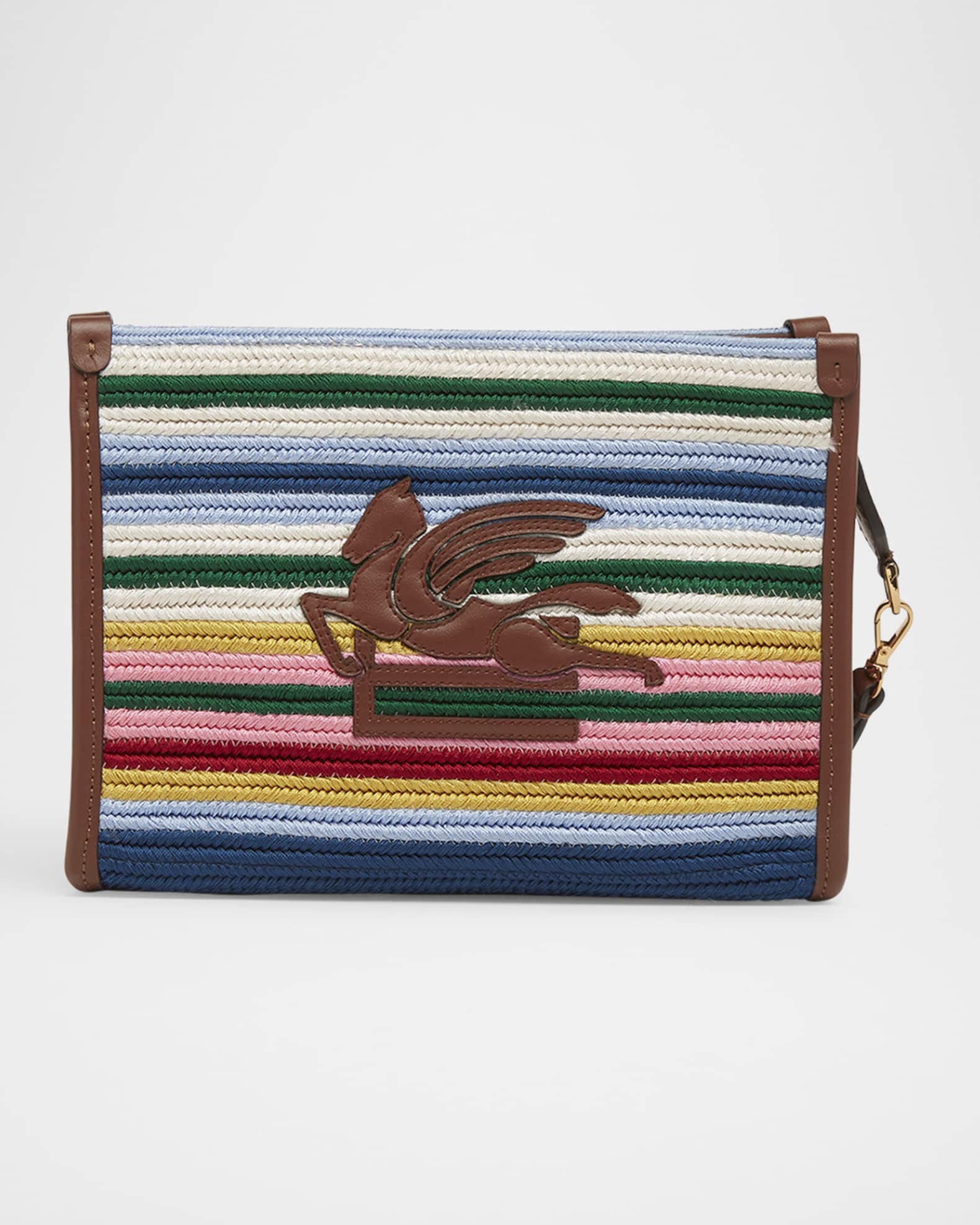 Etro Striped Pouch Clutch Bag Neiman Marcus