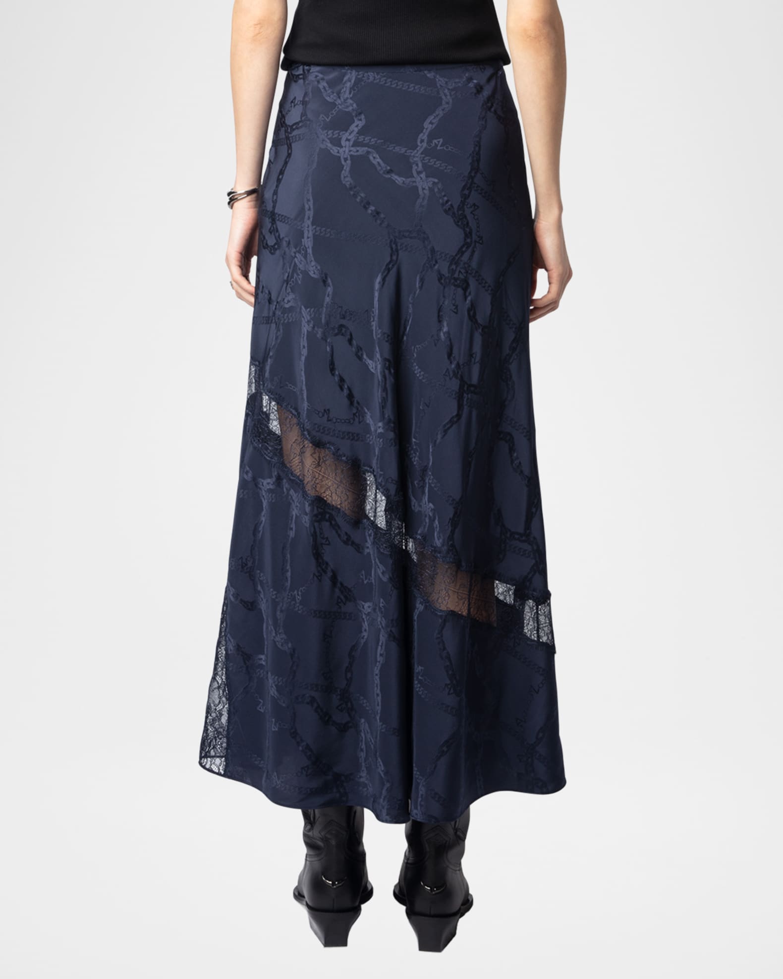 Jaylal Jacquard Chain Midi Skirt 1