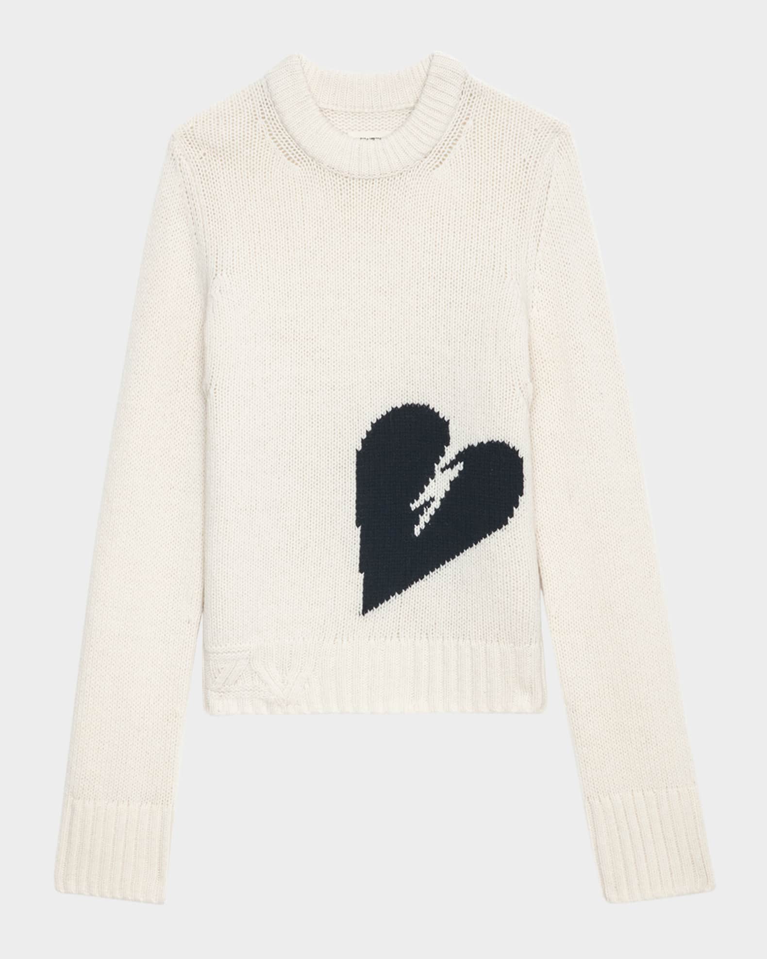 Zadig & Voltaire Malty Merino Wool Heart Sweater | Neiman Marcus