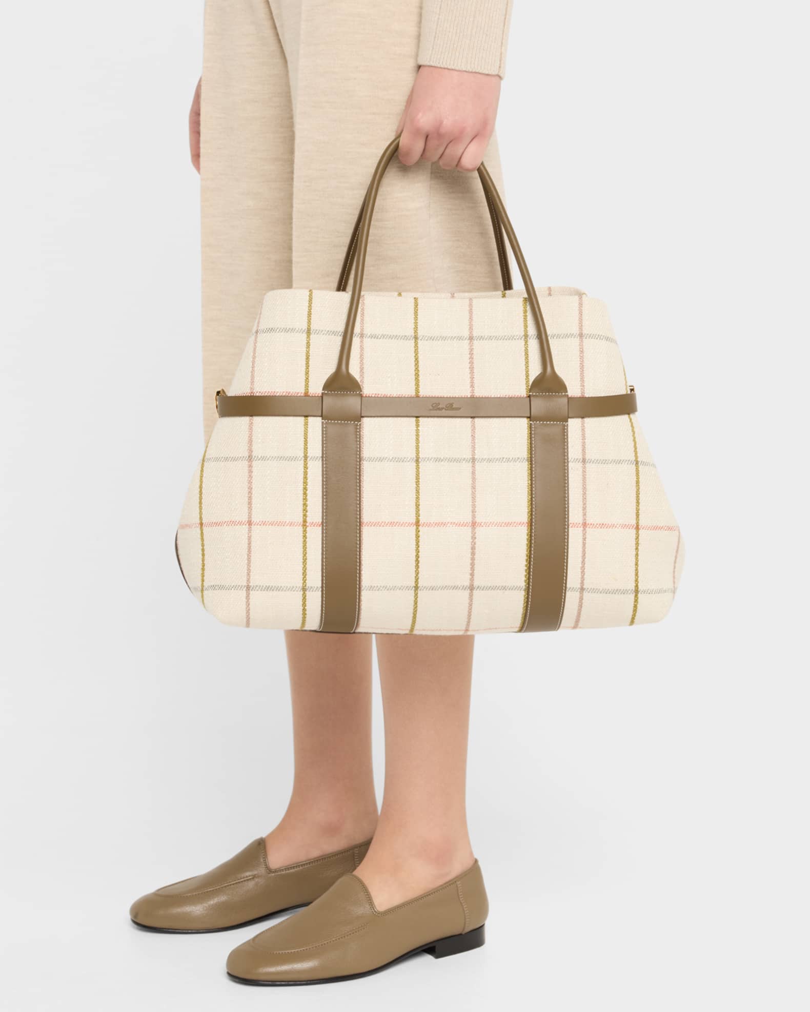 Ghiera Large Tartan Jacquard Tote Bag 1