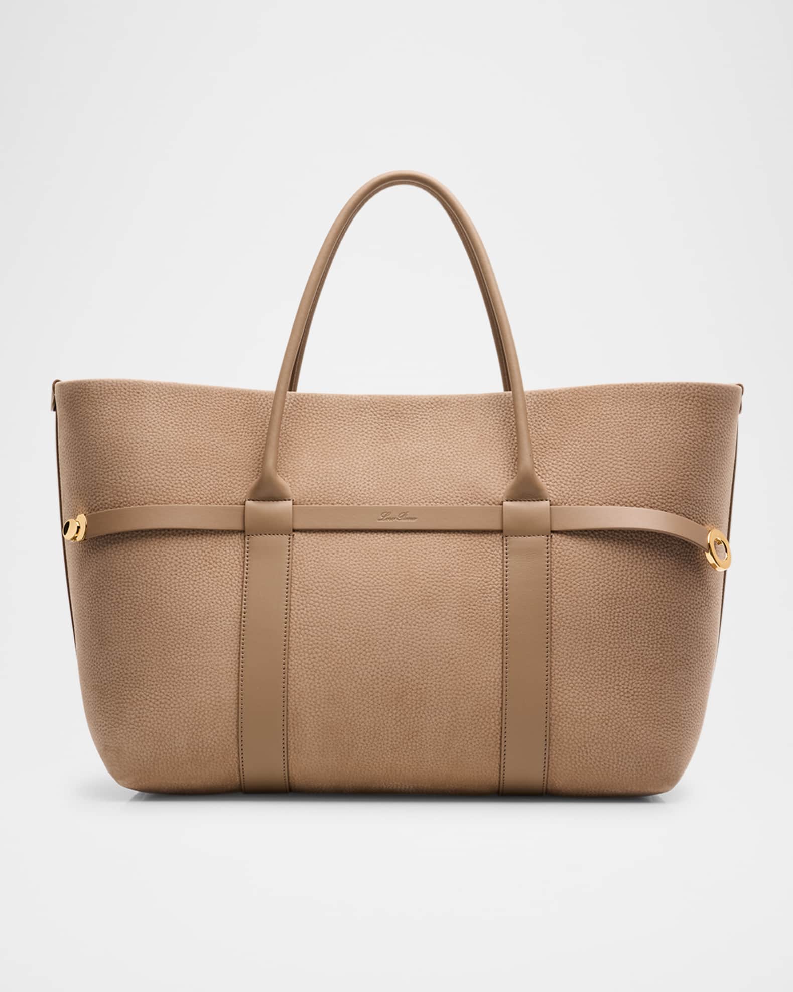 Ghiera Large Grained Nubuck Leather Shopper Tote Bag 0