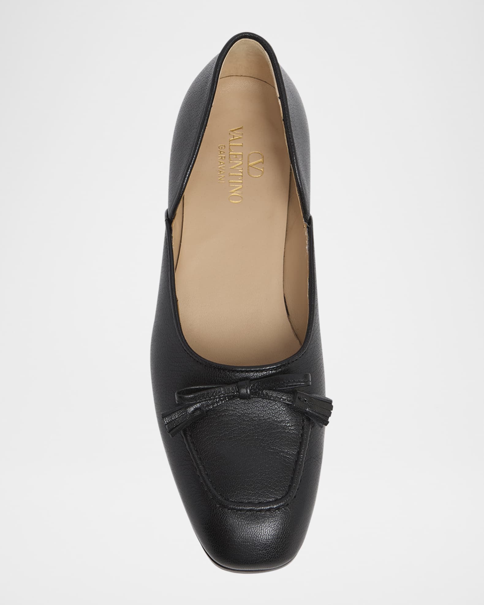 【VALENTINO】VLOGO FLAT SHOES VALENTINO GARAVANI VLOGO bow-embellished crinkled patent